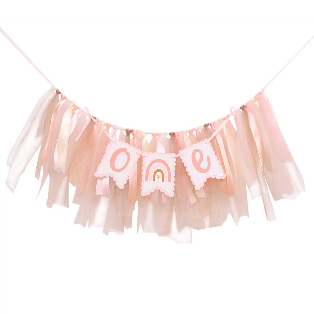 Bohemian Rainbow High Chair Banner - Neutral Modern 1st Birthday Decoration for Girls, Smash Cake & Photo Props | Perfect for Baby Showers, Birthday Parties & Photoshoots