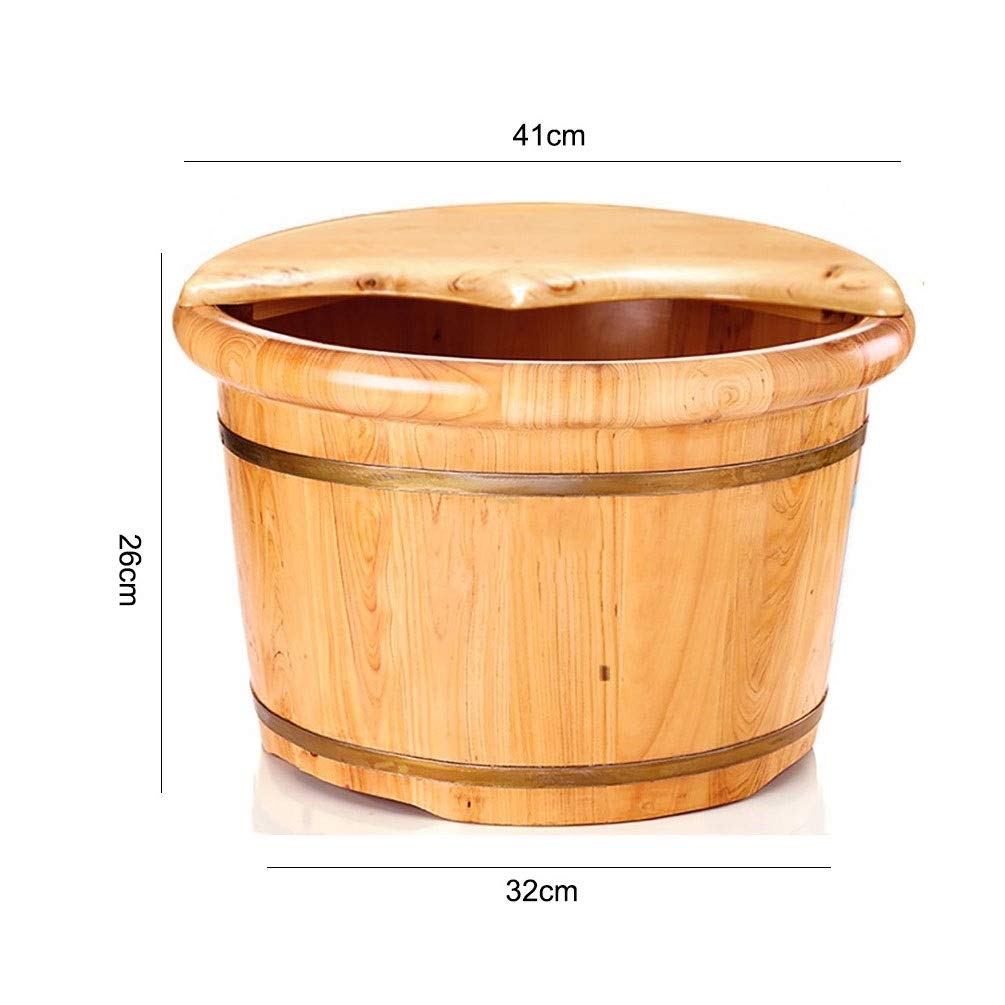 NUBAOzy Wooden Foot Bath Massager & Sauna Tub - Natural Wood Foot Spa for Relaxation, Detox & Circulation - Perfect for Home Spa, Aromatherapy & Stress Relief