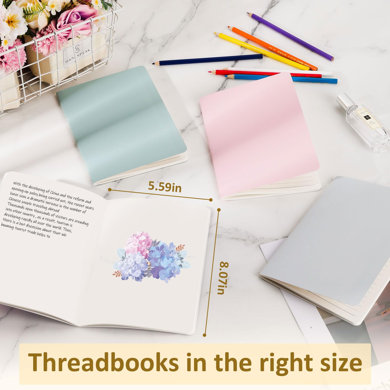 Ddaowanx 8-Pack Blank A5 Notebooks - 72 Pages, 80GSM, 8.3x5.5 Inch Bulk Journals for Writing, Sketching & Note Taking - Perfect for Office, School, Travel & Daily Use (8 Colors)