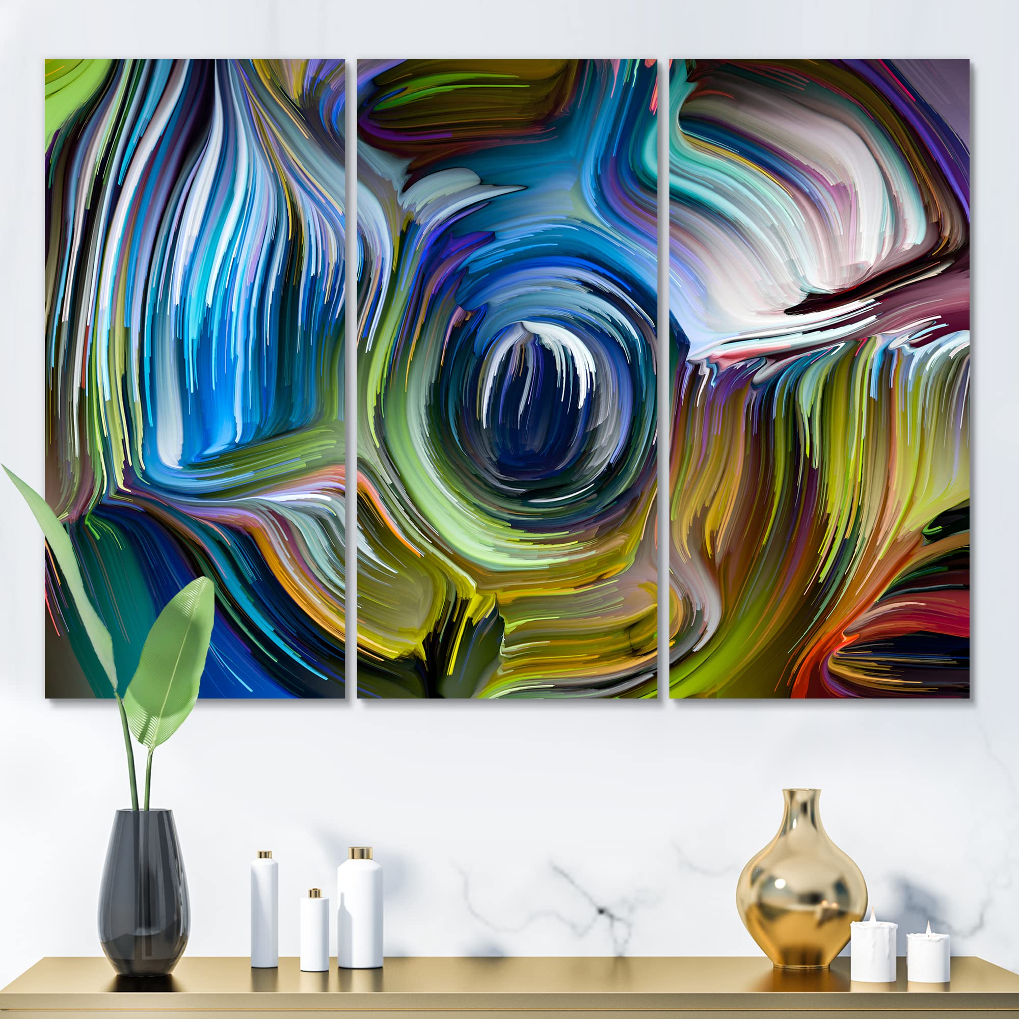 DesignQ Color Fusion Modern Canvas Wall Art - Abstract Home Decor for Living Room, Bedroom & Office - Perfect for Gifts & Interior Design