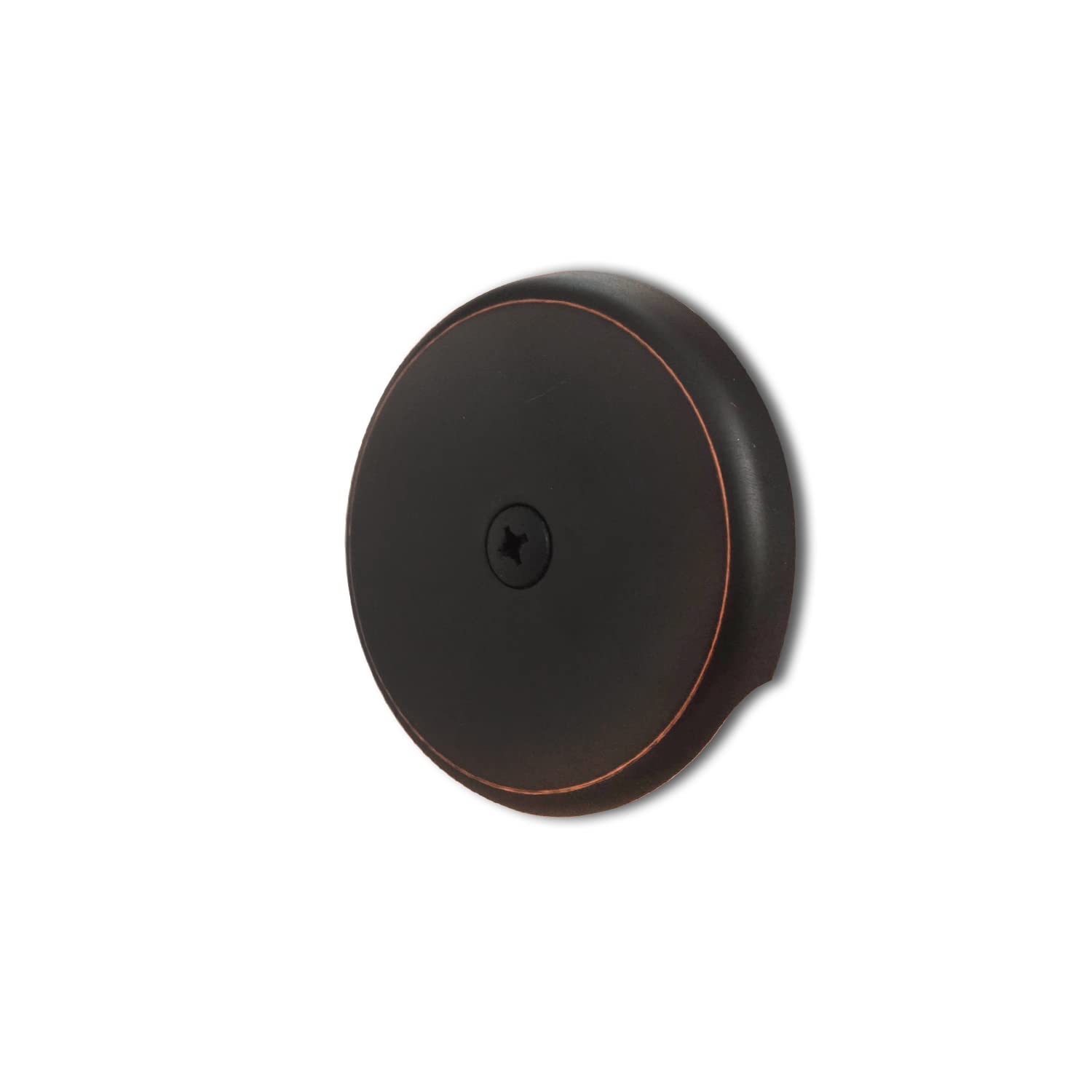 Single Hole Bathtub Drain Overflow Plate with Matching Screws - Venetian Bronze Finish - Easy DIY Installation for Bathroom Renovation & Tub Repair