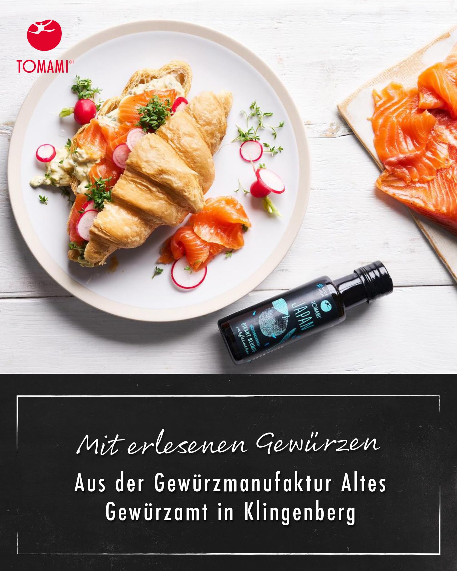 Tomami Japanese Seasoning Sauce 90ml - Spicy Floral Umami Flavor - Authentic Japanese Spices & Condiments - Perfect for Fish, Wok Vegetables & Sushi - Vegan, Gluten-Free, Lactose-Free, Soy-Free - Ideal for Asian Cooking, Home Chefs & Gourmet Meals