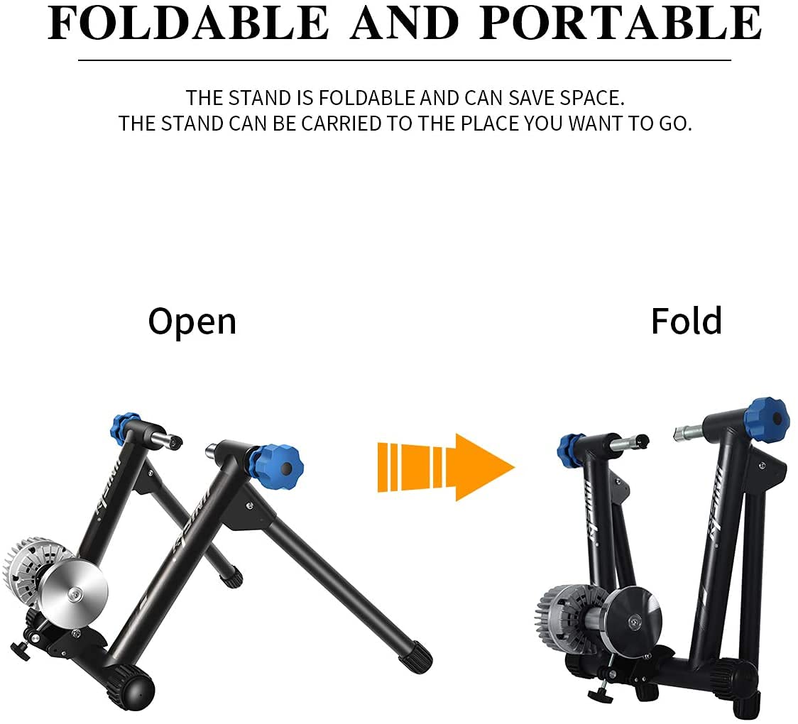 Unisky Indoor Bike Trainer Stand - Magnetic Resistance, Noise Reduction, Fits 26-28 Inch & 700C Wheels - Perfect for Home Workouts, Cycling Training & Winter Riding