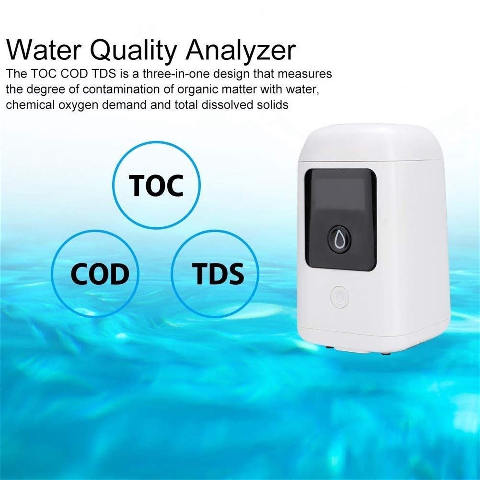Portable Water Quality Tester - 3-in-1 TOC COD TDS Analyzer for Drinking Water, Aquariums, Swimming Pools | Mini Digital Water Testing Kit for Home, Travel & Outdoor Use