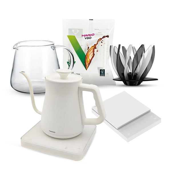Hario Alpha Starter Kit - Premium Coffee Dripper Set with Glass Carafe & Filters for Pour Over Brewing | Perfect for Home Baristas & Coffee Enthusiasts