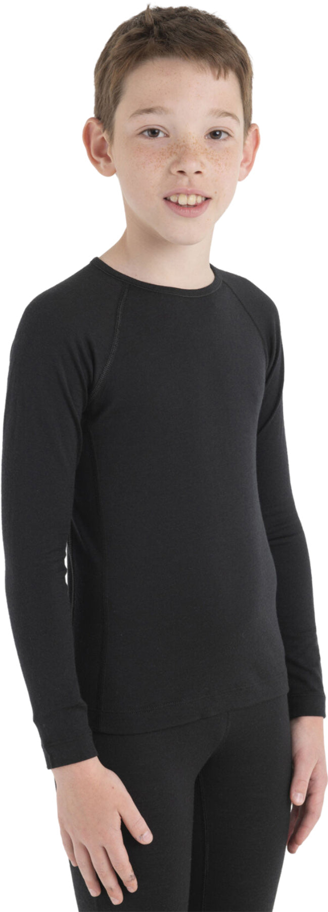 200 Oasis Merino Wool Long Sleeve Thermal Crew Neck Top for Kids - Warm Winter Base Layer for Outdoor Activities & Cold Weather