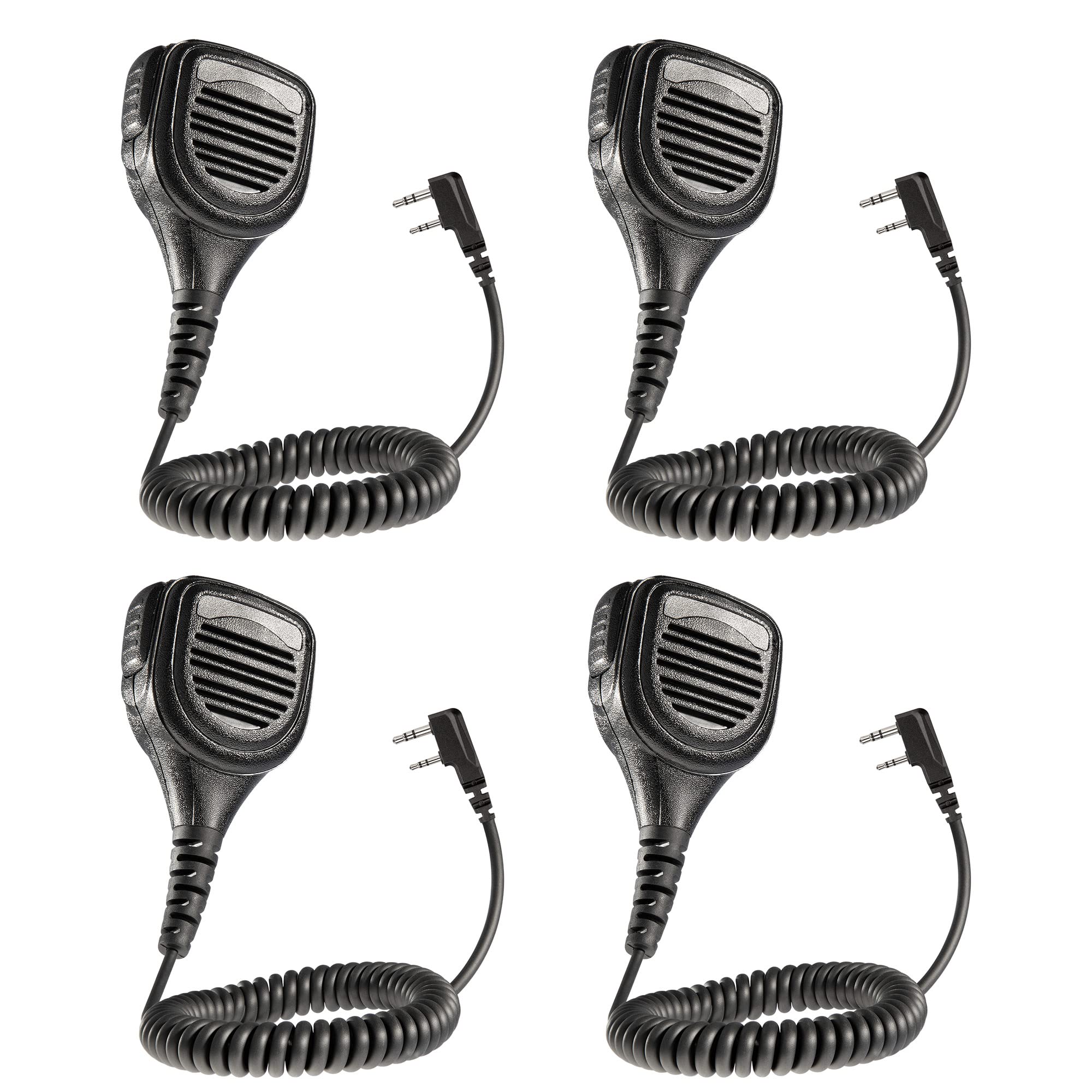 Arrowmax 4 Pack APM250-K2 IP56 Waterproof Shoulder Speaker Microphone - Compatible with Kenwood 2-PIN TK-2360 TK-3360 TK-2312 TK-3312 - Ideal for Outdoor Adventures, Construction Sites & Emergency Communication