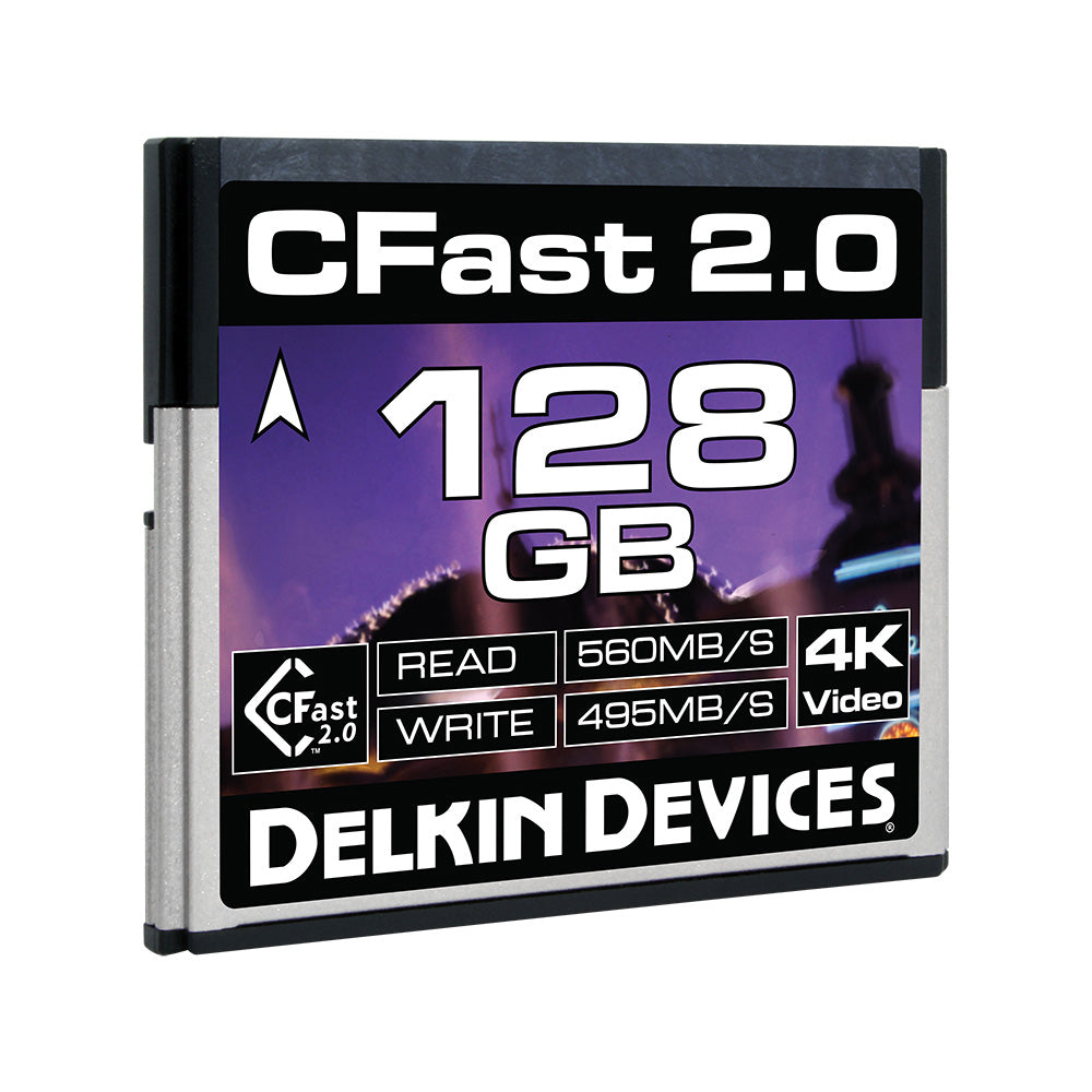 Delkin 128GB Cinema CFast 2.0 Memory Card - High-Speed Professional Video Storage for DSLR & Cinema Cameras - Perfect for 4K/8K Filmmaking & Photography