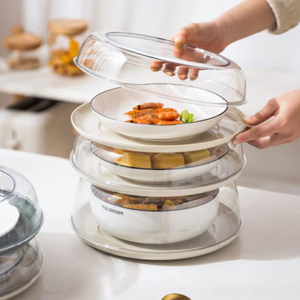 1pc Insulated Transparent Food Cover - Keep Vegetables Fresh, Warm & Protected | Dish Cover for Kitchen, Microwave & Meal Prep | BPA-Free Reusable Food Storage Cover