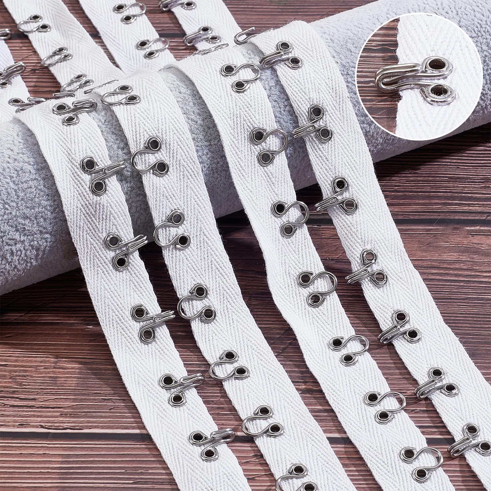 NBEADS 3 Yards (2.74m) Hook and Eye Tape - 1
