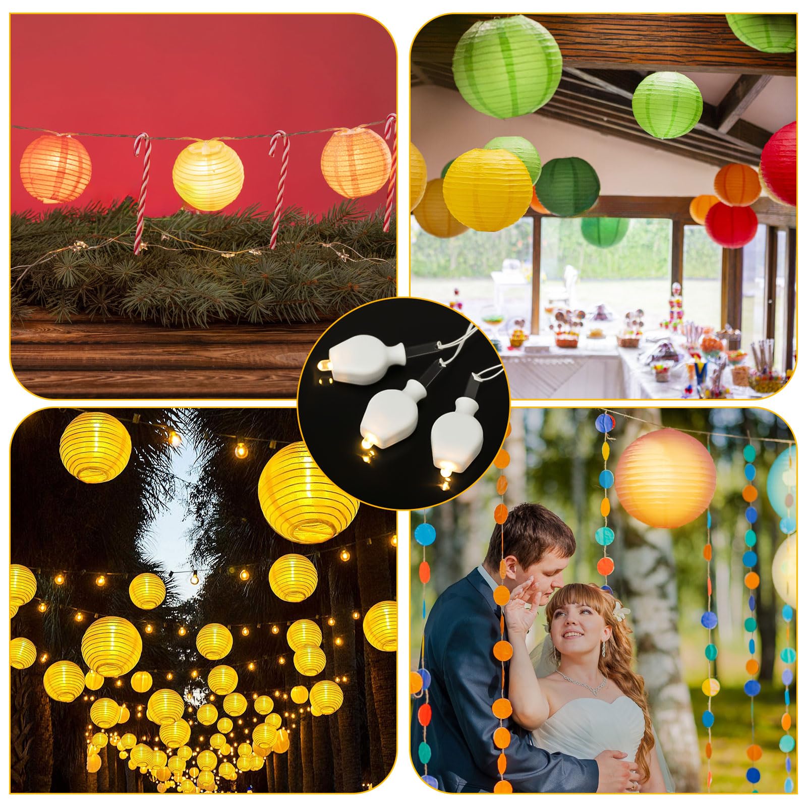 LED Mini Paper Lantern Lights - Warm White Battery Powered Fairy Lights for Balloons, Weddings, Parties, Holidays & Home Decor - 24 Pack with 2X CR2032 Batteries - Perfect for Indoor/Outdoor Decorations, Centerpieces, and Ambient Lighting