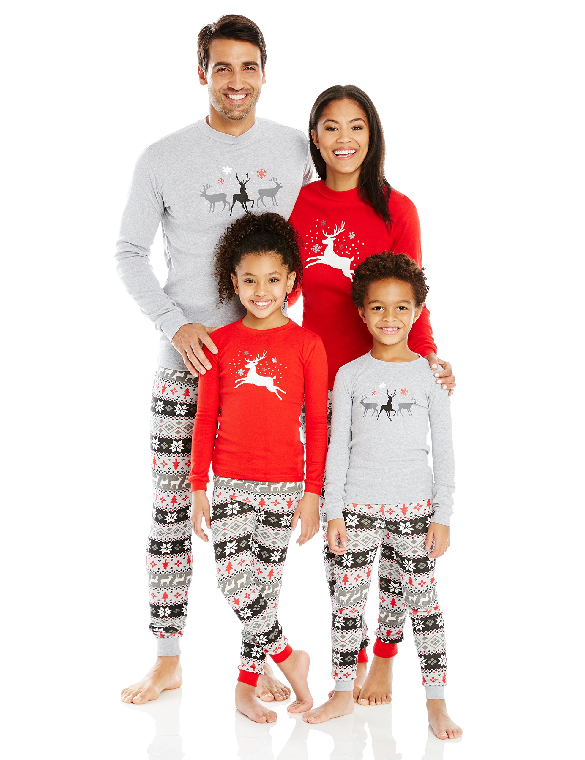 Petit Lem Holiday Little Girls' 2-Piece Knit Pajama Set - Soft Cotton Top & Pants for Cozy Sleepwear & Christmas Family Matching Outfits