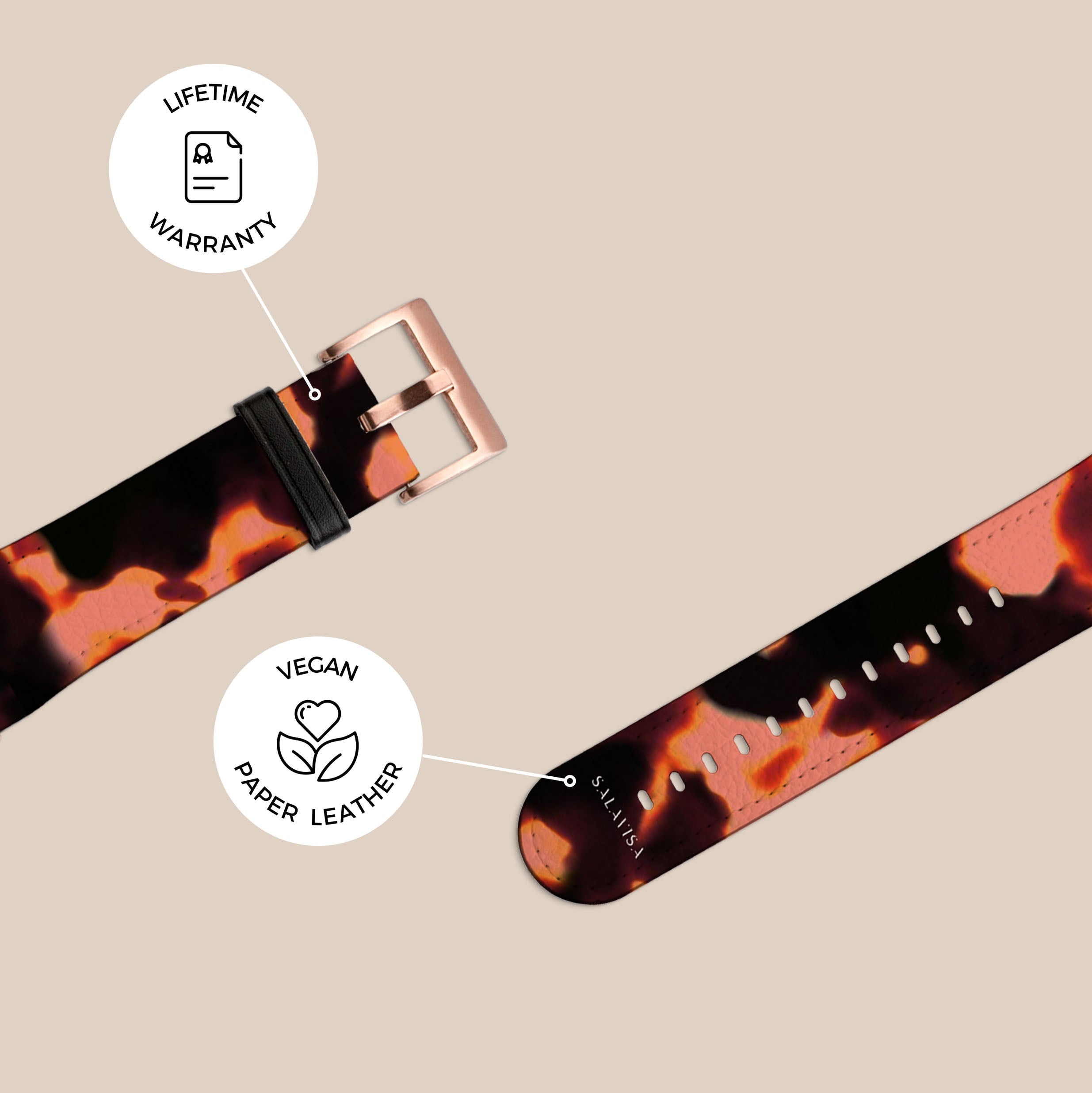 Premium Tortoise Red Galaxy Watch Band - Stylish & Durable Replacement Strap for Samsung Galaxy Watches - Perfect for Workouts, Running & Everyday Wear