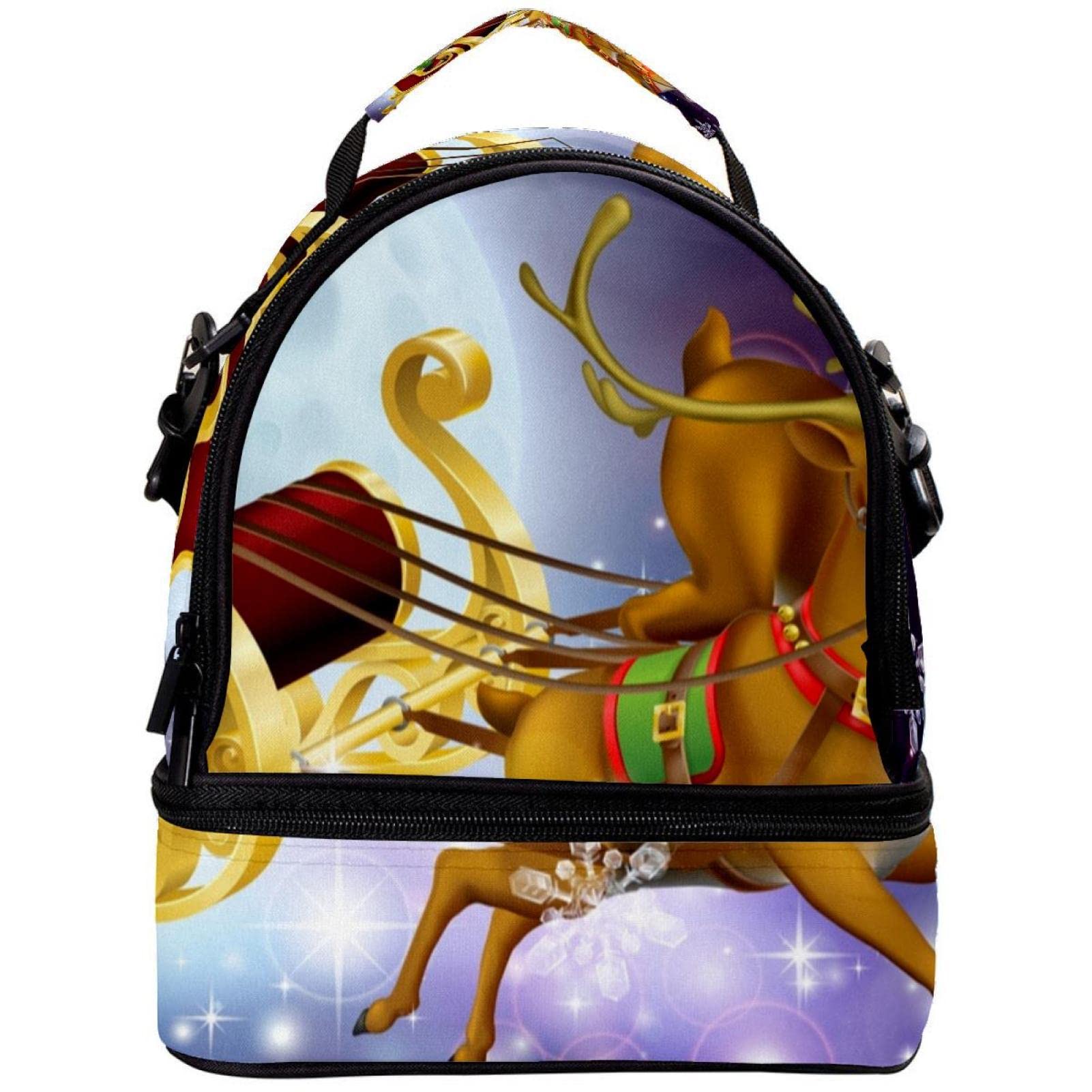 Santa Christmas Meal Package - Reusable Insulated Lunch Box Cooler Shoulder Bag for Office, School & Picnics | Thermal Food Carrier for Work, Travel & Outdoor Activities