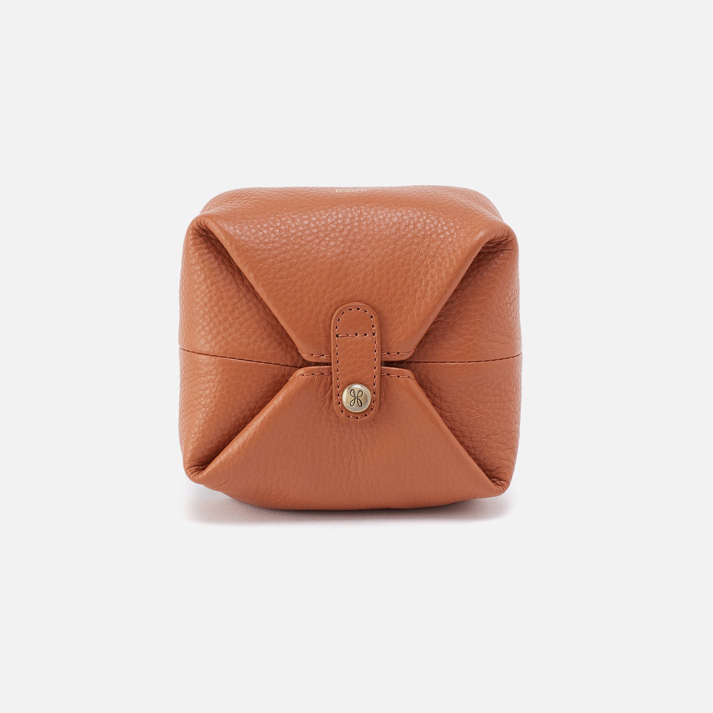 Premium Pebbled Leather Snap Pouch in Butterscotch - Stylish Wallet for Women, Men | Perfect for Everyday Essentials, Travel & Minimalist Lifestyle