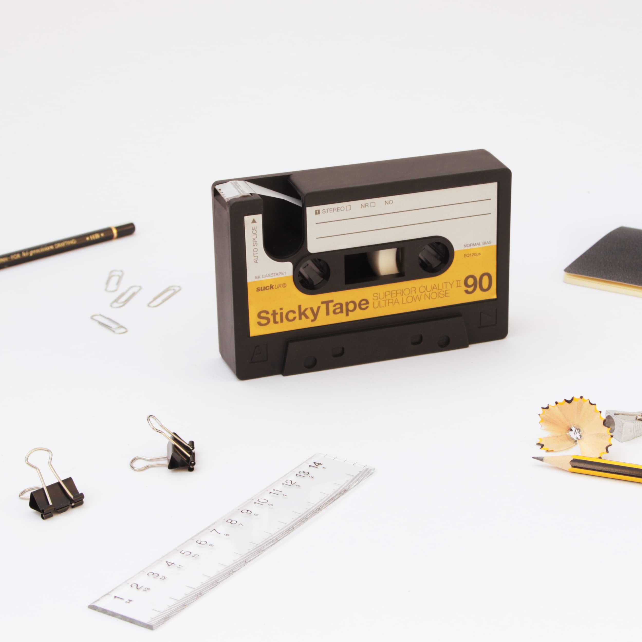 Retro Cassette Tape Dispenser - Customizable Office Desk Accessory for Double Sided Tape | Novelty Stationery Organizer | Unique Gift for Music Lovers & Office Workers | Perfect for Home Office, Desk Organization & Creative Workspaces