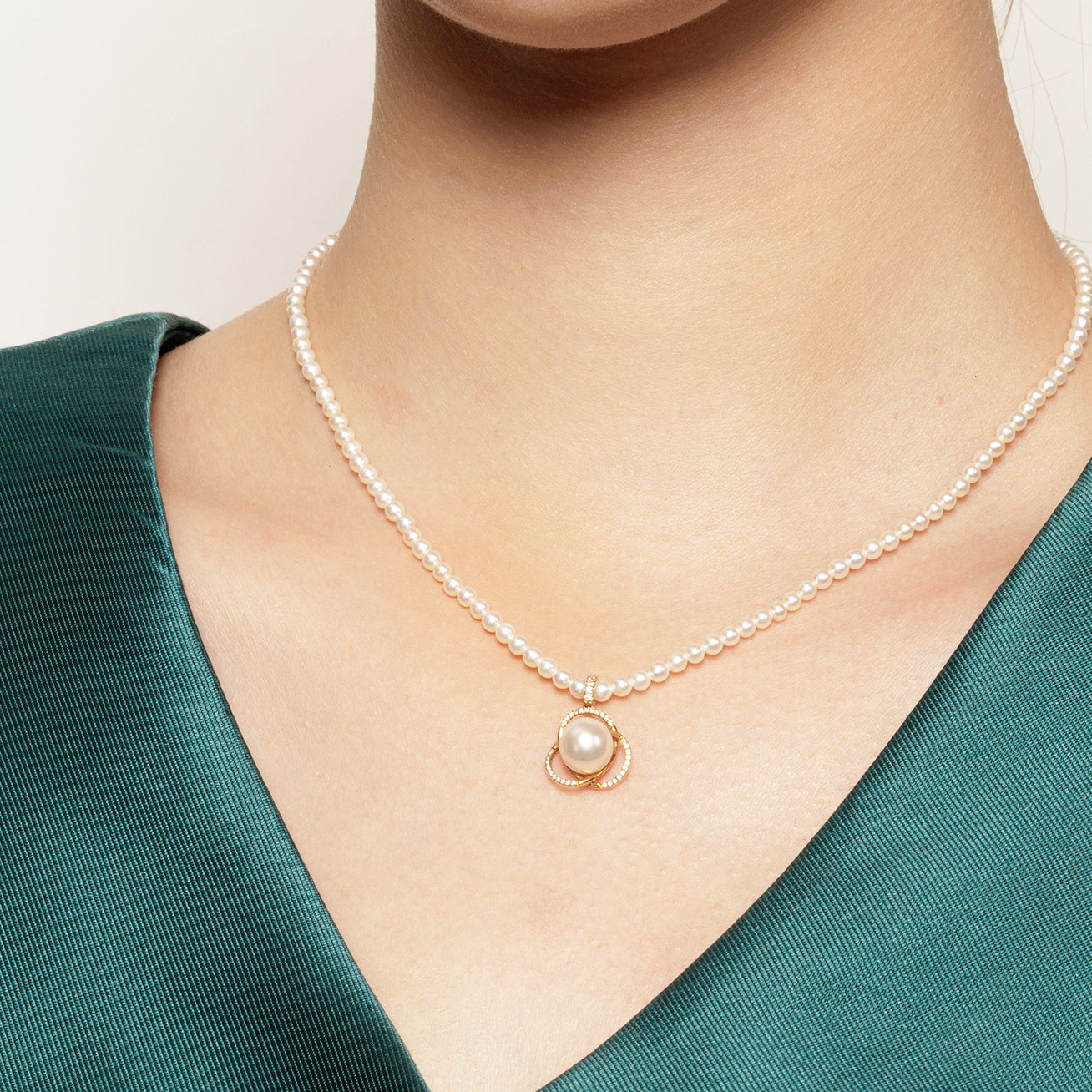 18K Solid Gold Freshwater Pearl Necklace for Women - Elegant Bridal Jewelry Gift, Wedding, Anniversary & Special Occasions | KN00103