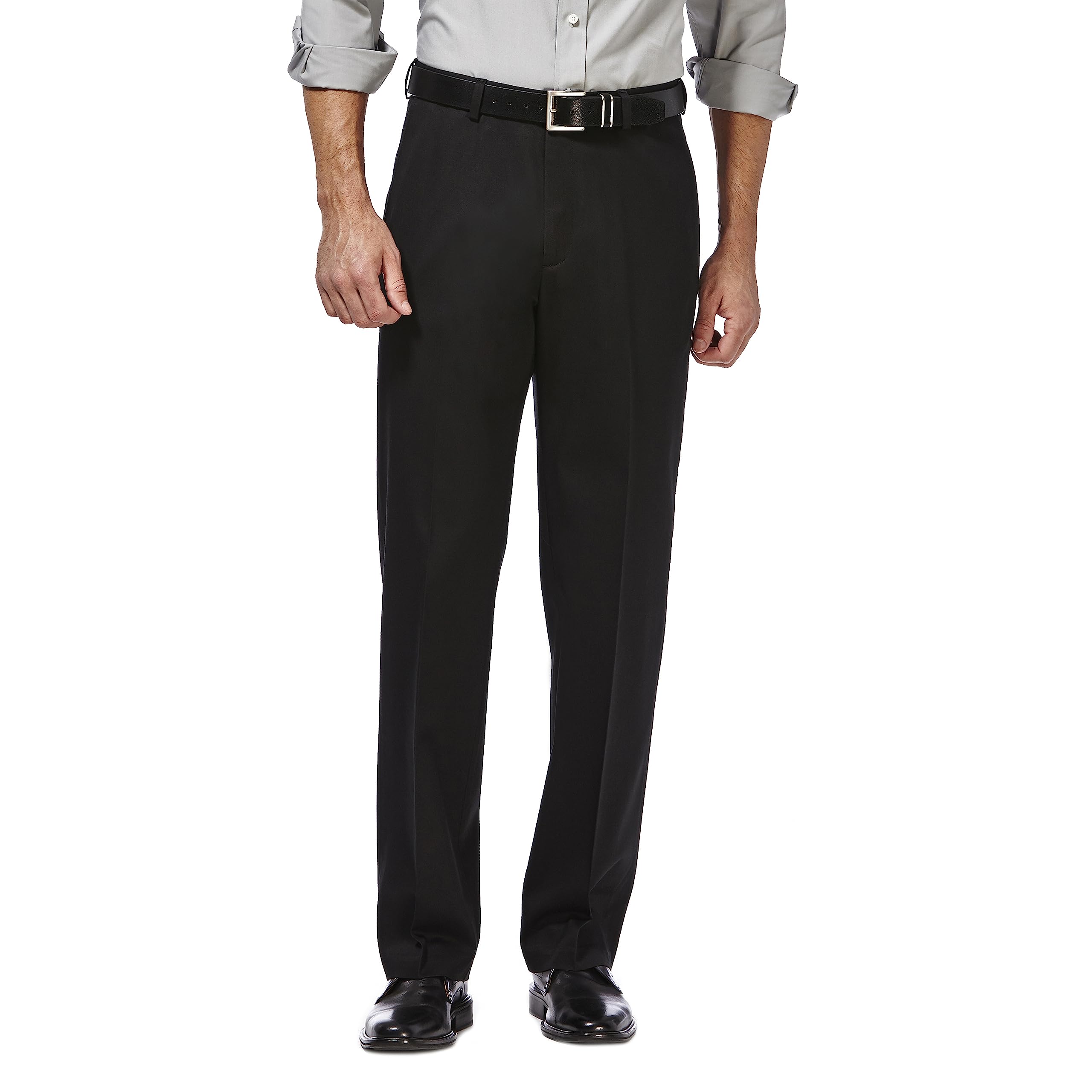 Haggar Men's Premium No-Iron Classic Fit Expandable Waist Dress Pants - Comfortable Office & Business Attire for Professional Men