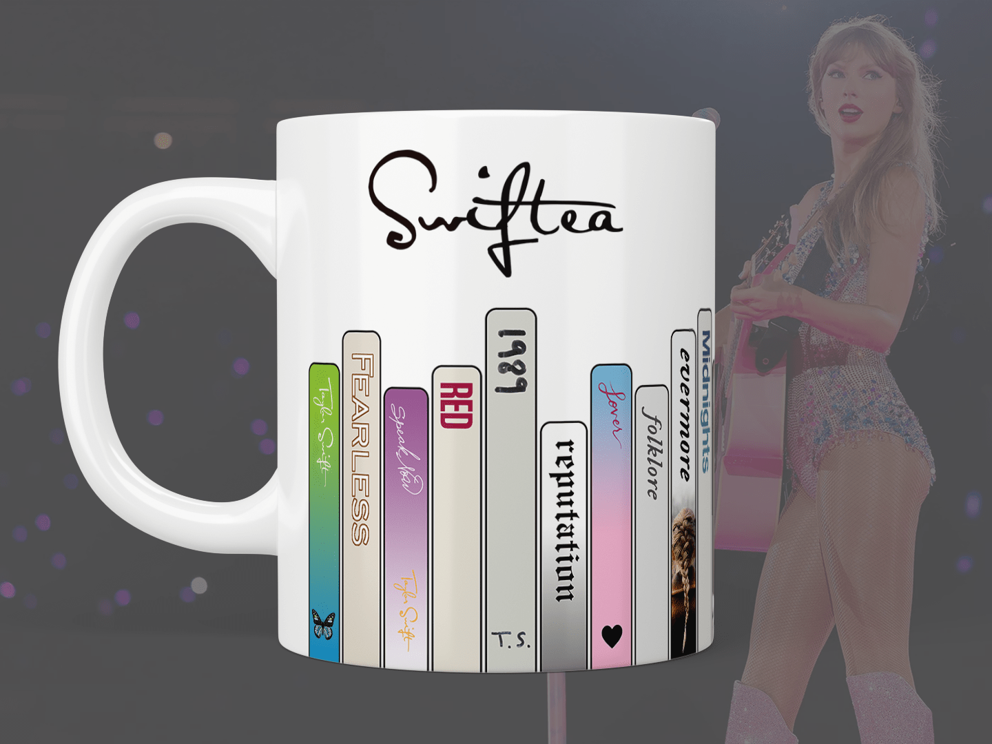 Taylor Swift 'Swiftea' Album & Eras Tour Ceramic Coffee Mug - Perfect for Swiftie Fans, Tea & Coffee Lovers, Collectible Merchandise for Home, Office & Gifts