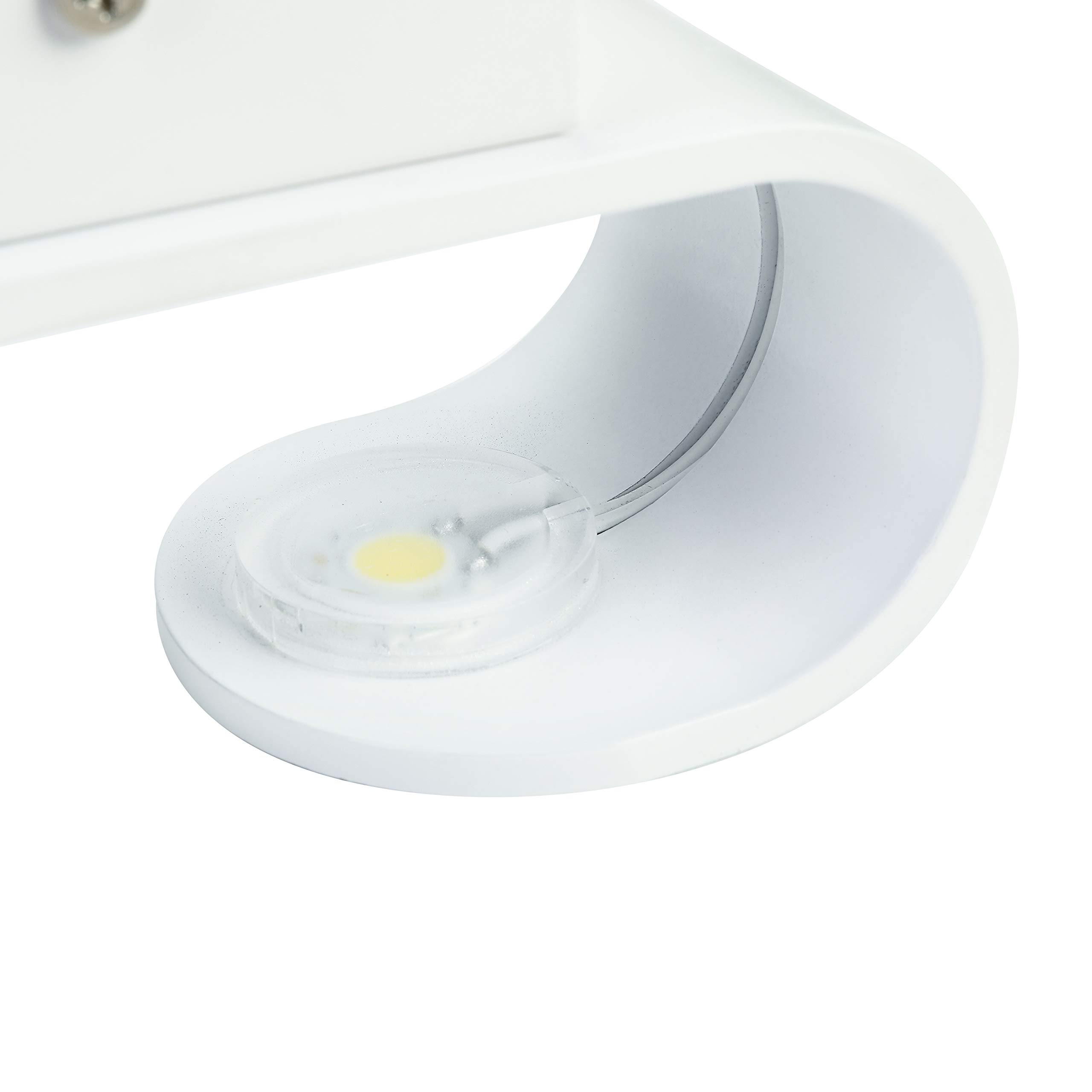 RUNNUP Modern White LED Wall Sconce with Bulb Included - 6W COB Chip Decorative Lighting for Pathway, Staircase, Bedroom & Balcony | Perfect Night Light for Hallways, Porches and Outdoor Spaces