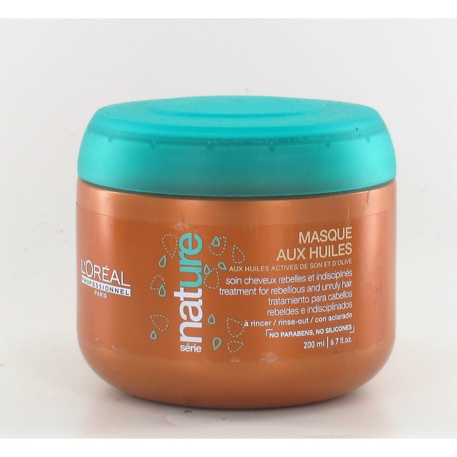 L'Oreal Nature Masque Aux Huiles 6.7 Oz Hair Mask - Deep Conditioning Treatment for Dry & Damaged Hair - At-Home Salon Quality Hair Care for Women & Men