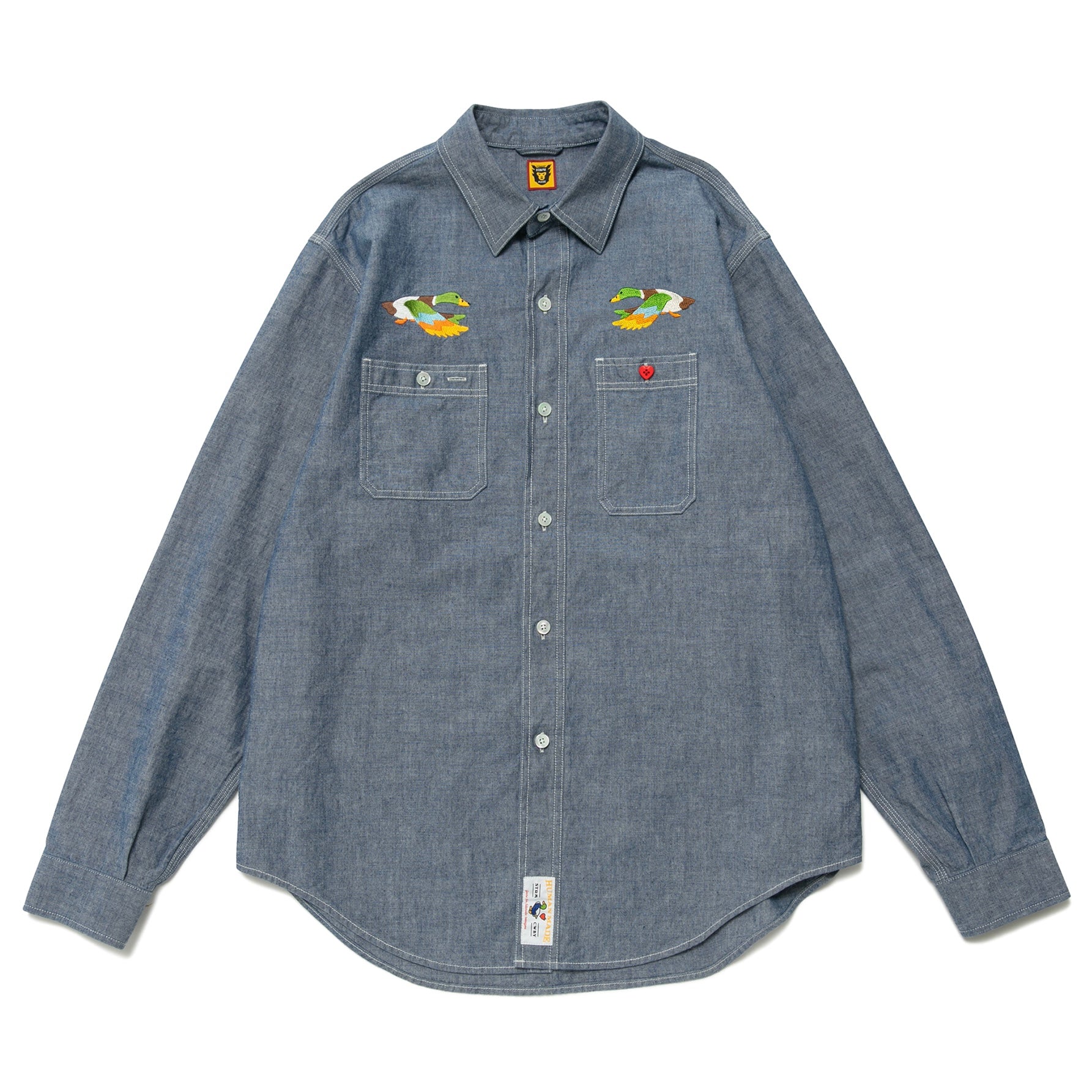 HUMAN MADE 23FW Chambray Long Sleeve Shirt HM25SH002 - Casual Streetwear for Men | Perfect for Everyday Wear, Outings & Urban Fashion