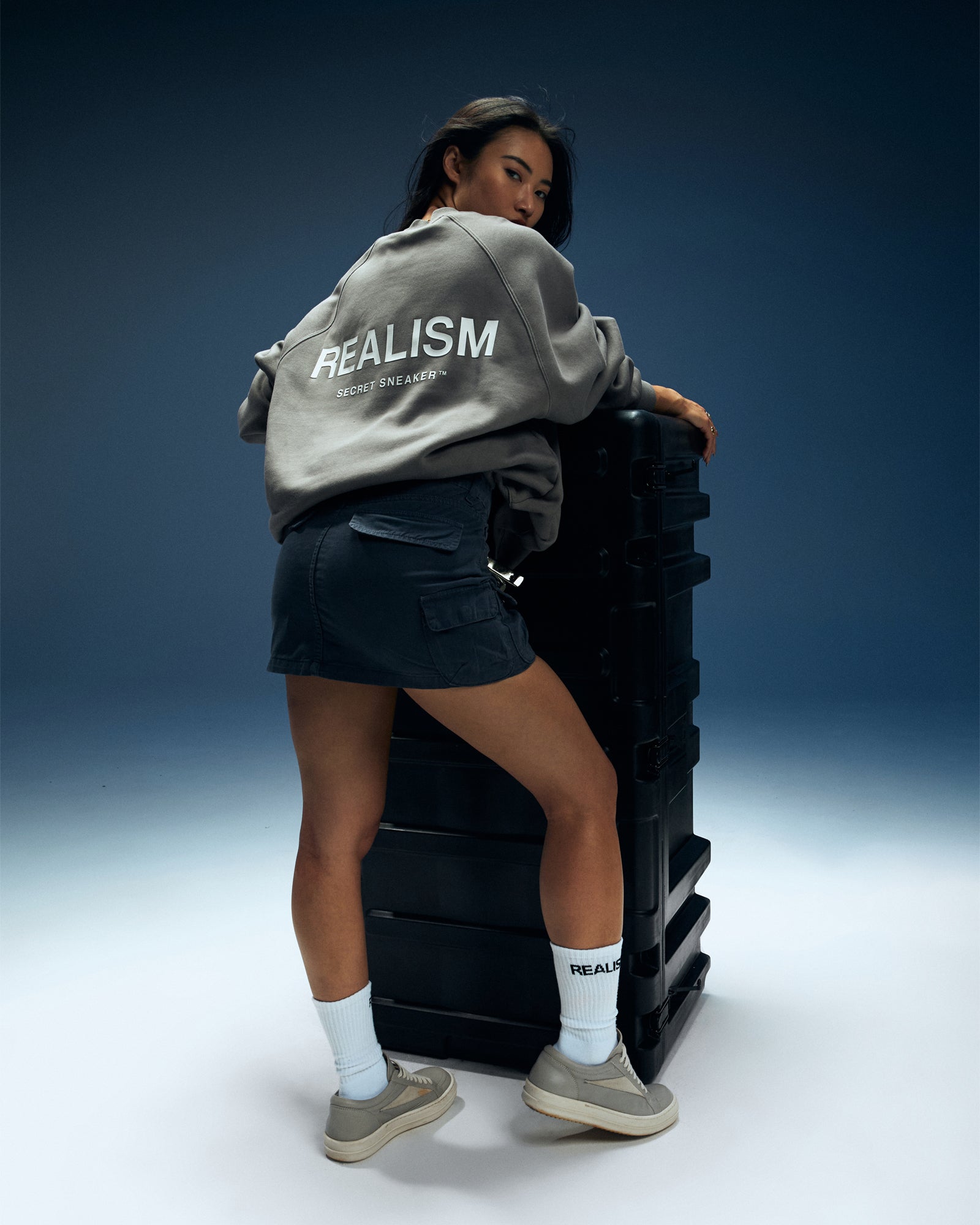SSS Realism Back Logo Crewneck Sweatshirt - Cool Grey | Comfortable & Stylish Unisex Pullover for Casual Wear & Street Fashion