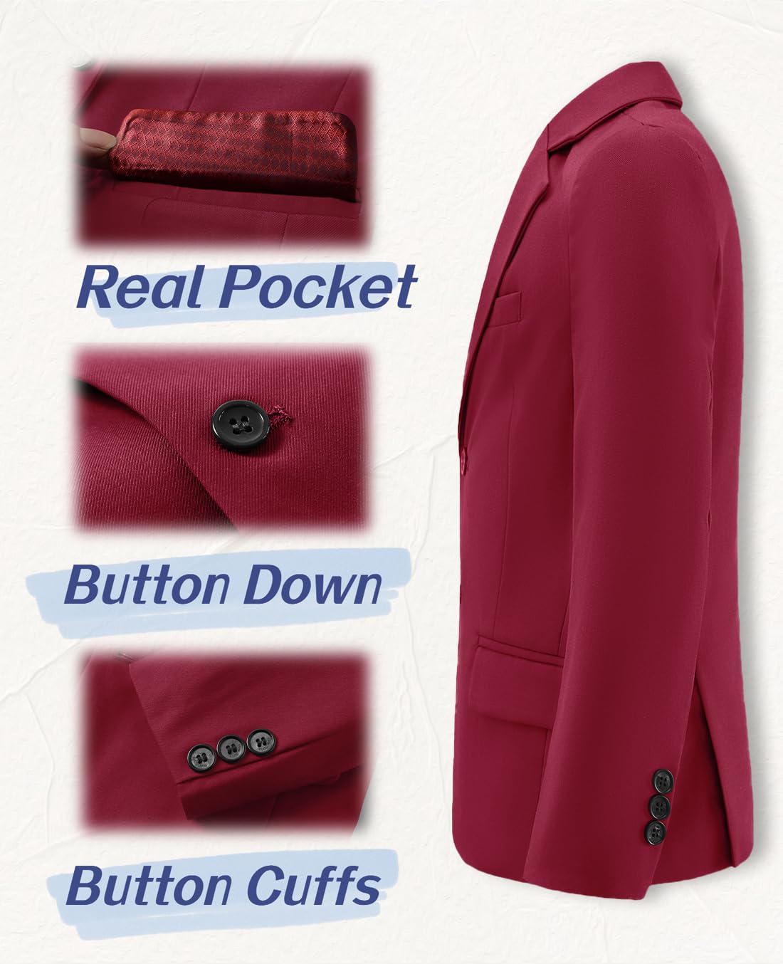 YuanLu Boys Suit Jacket - Slim Fit Formal Dress Coat for Kids | Wedding, Party, School Uniform & Special Occasions