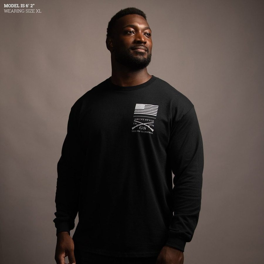 Liberty & Justice Long Sleeve T-Shirt for Men & Women - Comfortable Black Cotton Top for Casual Wear & Everyday Outfits