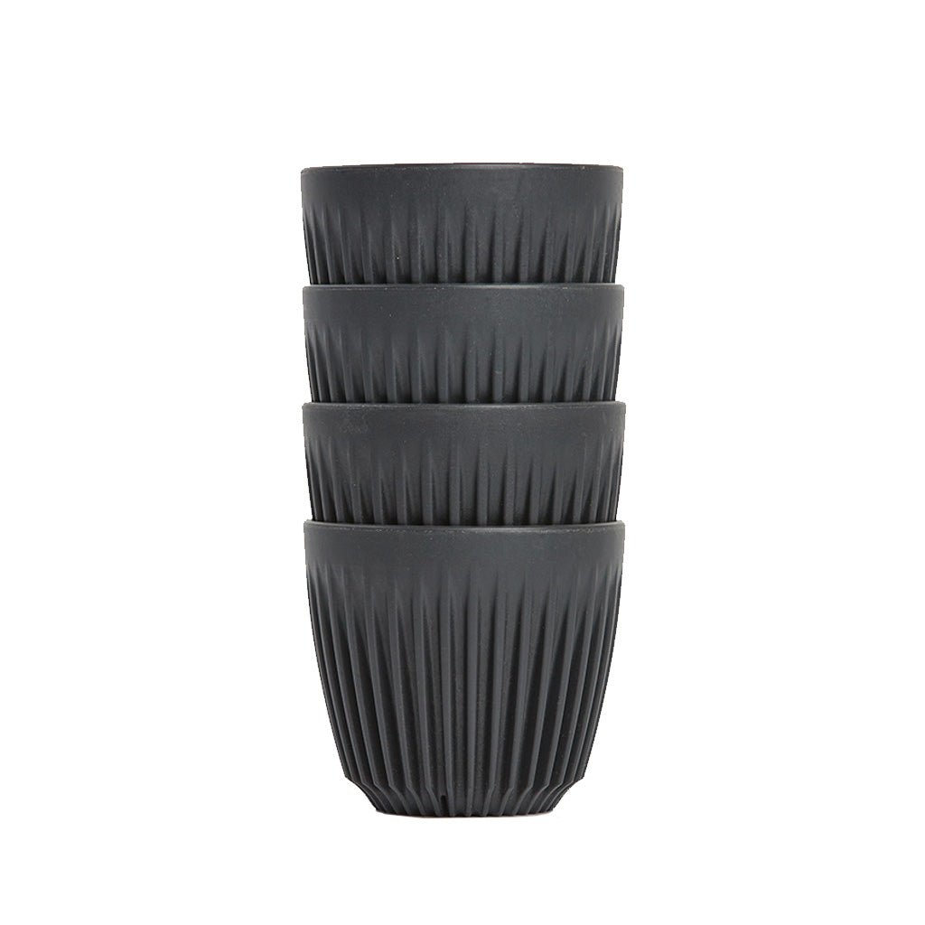 Huskee 6oz Reusable Coffee Cups Set of 4 - Eco-Friendly Travel Mug for Home, Office & Camping - BPA-Free Dishwasher Safe Cups