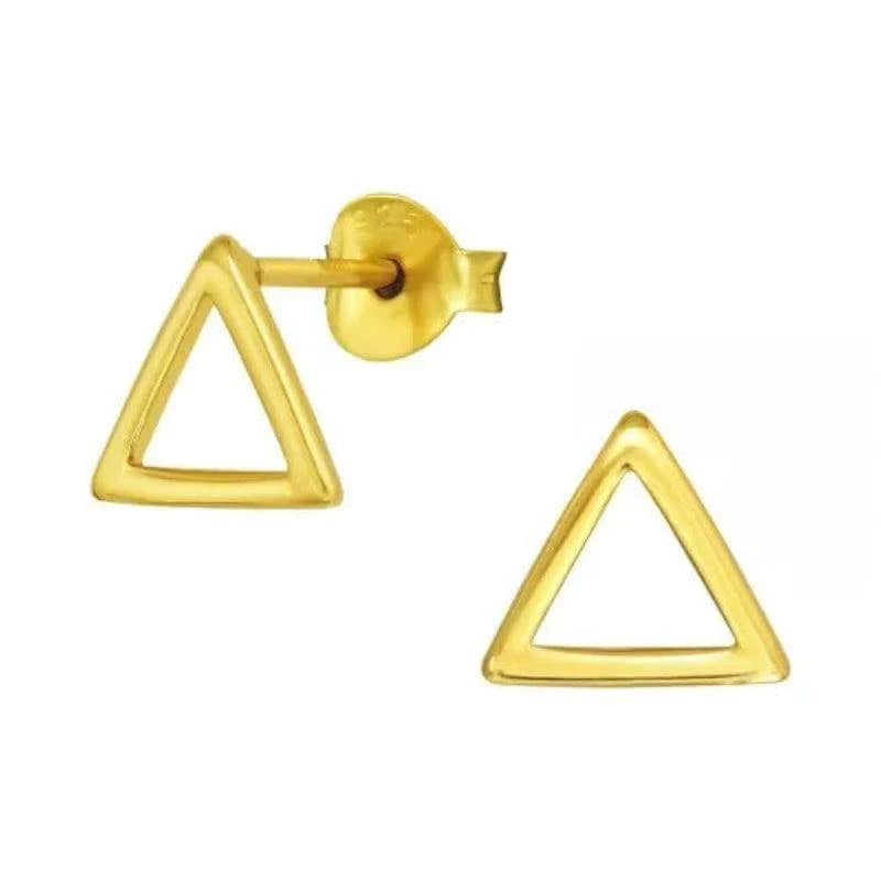 Gold Triangle Stud Earrings for Women - 14K Solid Gold Geometric Stud Earrings - Perfect for Everyday Wear, Gifts & Special Occasions