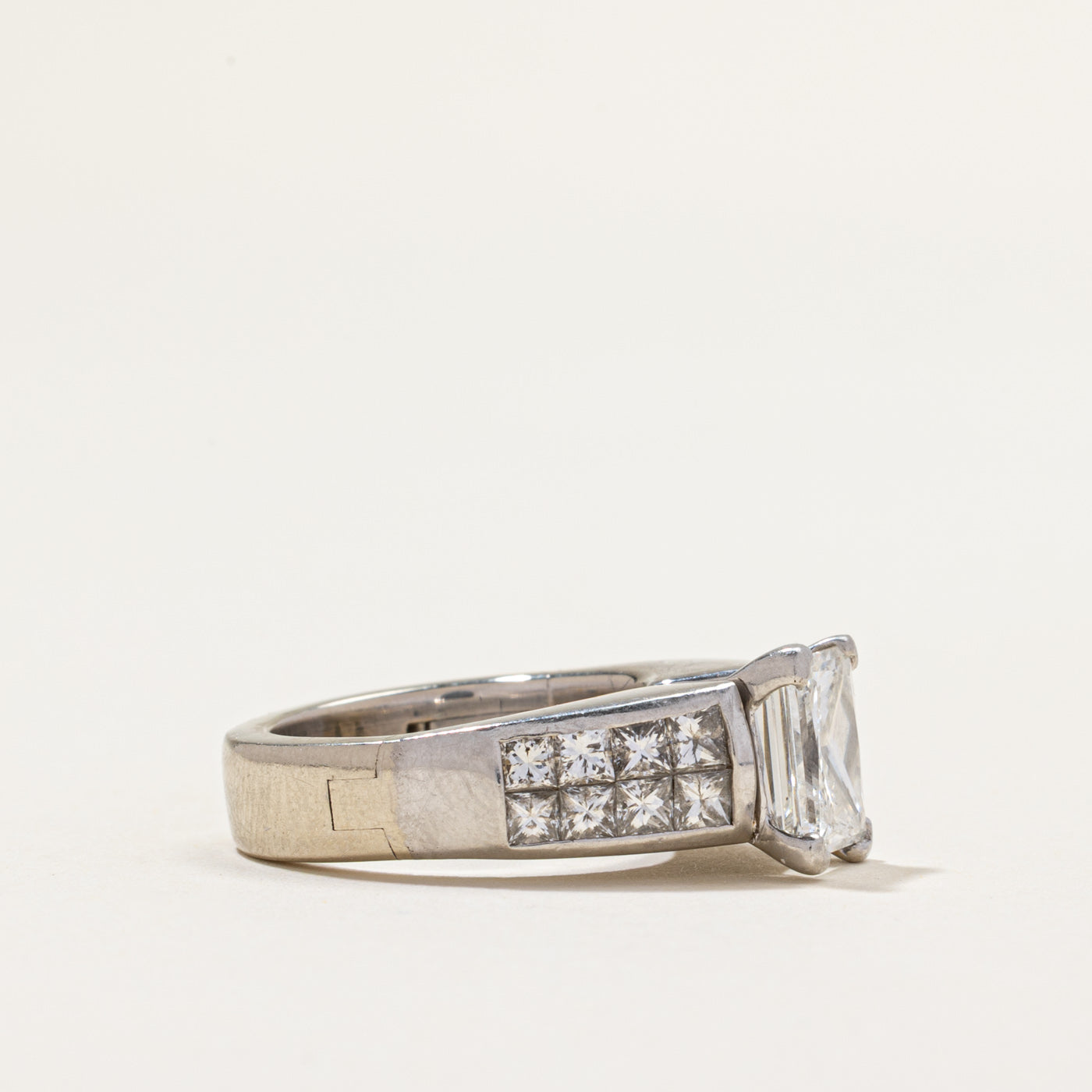Princess Cut Diamond Hinge Engagement Ring - 3.25 Carat Total Weight (CTW) - Size 4 - Perfect for Proposals, Weddings & Anniversary Gifts