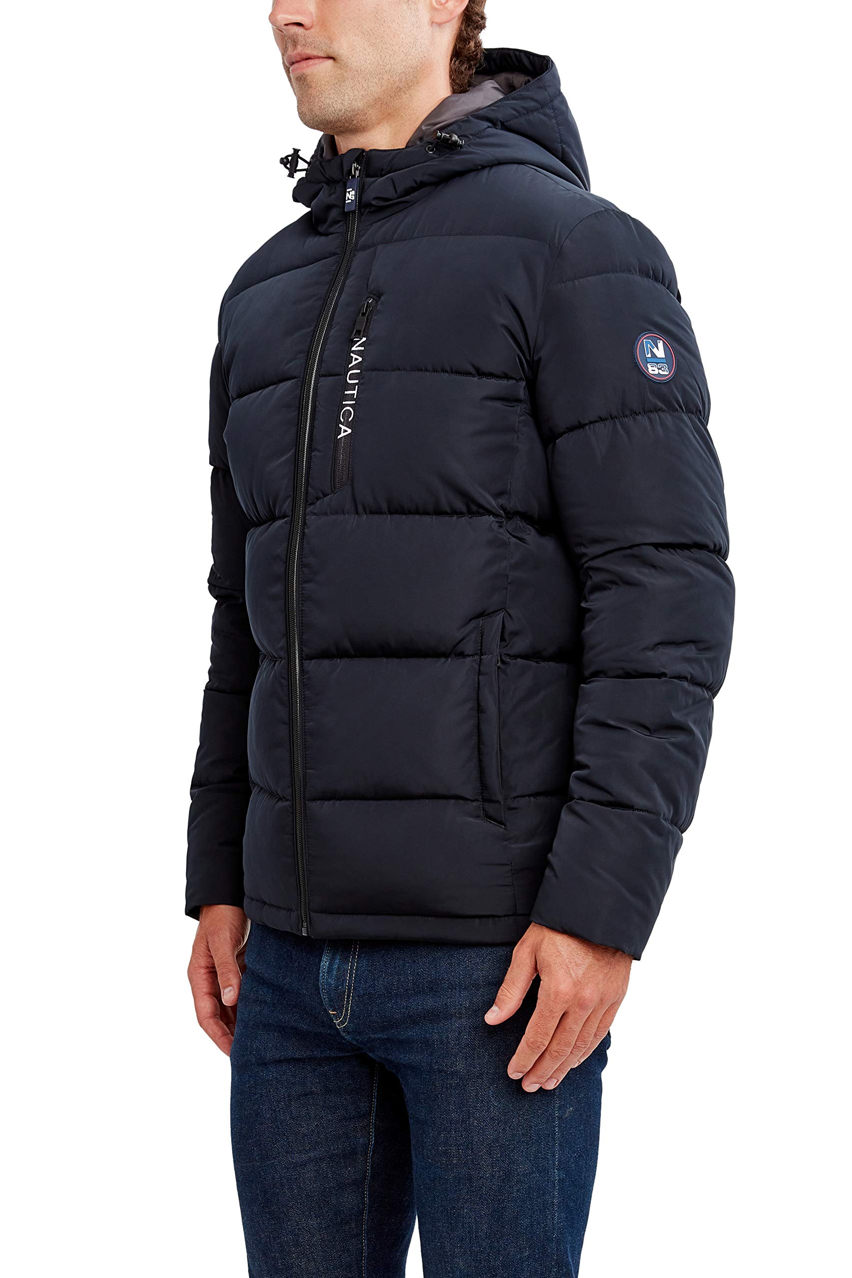 Nautica Men's Waterproof Windproof Hooded Parka Jacket - Winter Warm Coat for Outdoor Activities, Hiking & Casual Wear