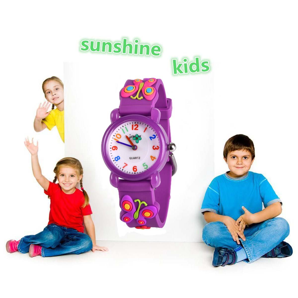 **3D Cartoon Waterproof Kids Watch for Girls Ages 3-8 - Cute & Durable Toddler Watch - Perfect Birthday Gift for Girls - Ideal for Swimming, Outdoor Play & Daily Use**