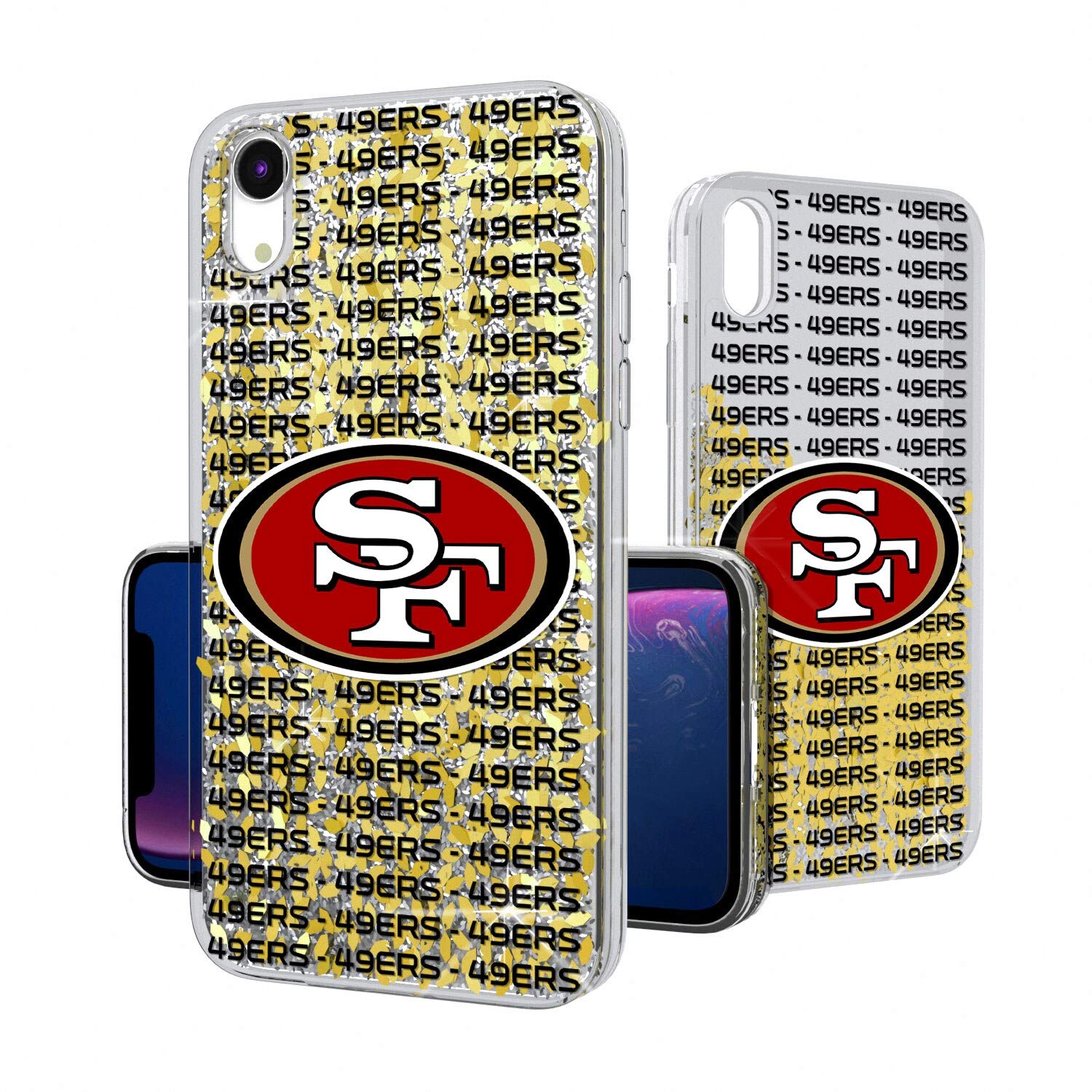 NFL Glitter iPhone Case with Strategic Printing - Custom Text Backdrop Design for Football Fans | Perfect for Game Day, Tailgating & Team Spirit