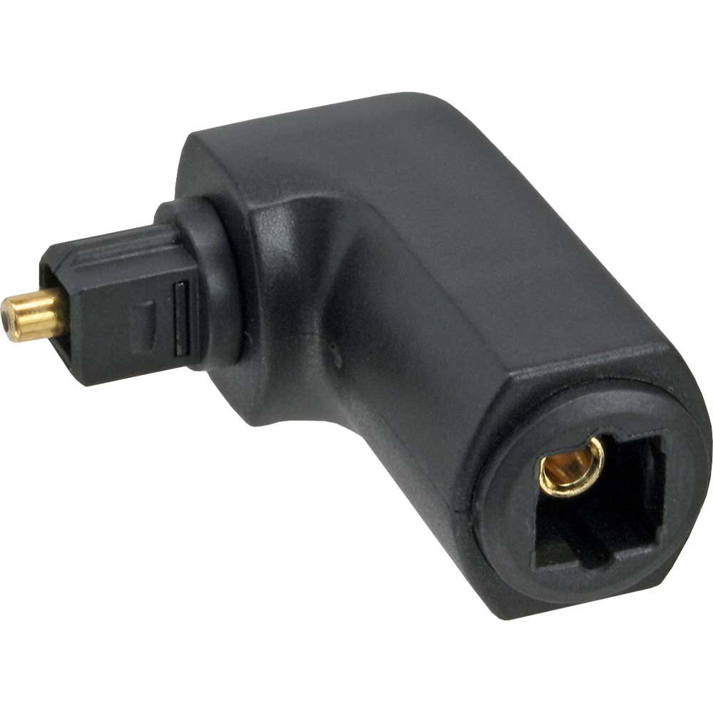 90 Degree Toslink Female to Male Audio Adapter - OPTO 89900B - Perfect for Home Theater, Gaming & Hi-Fi Systems