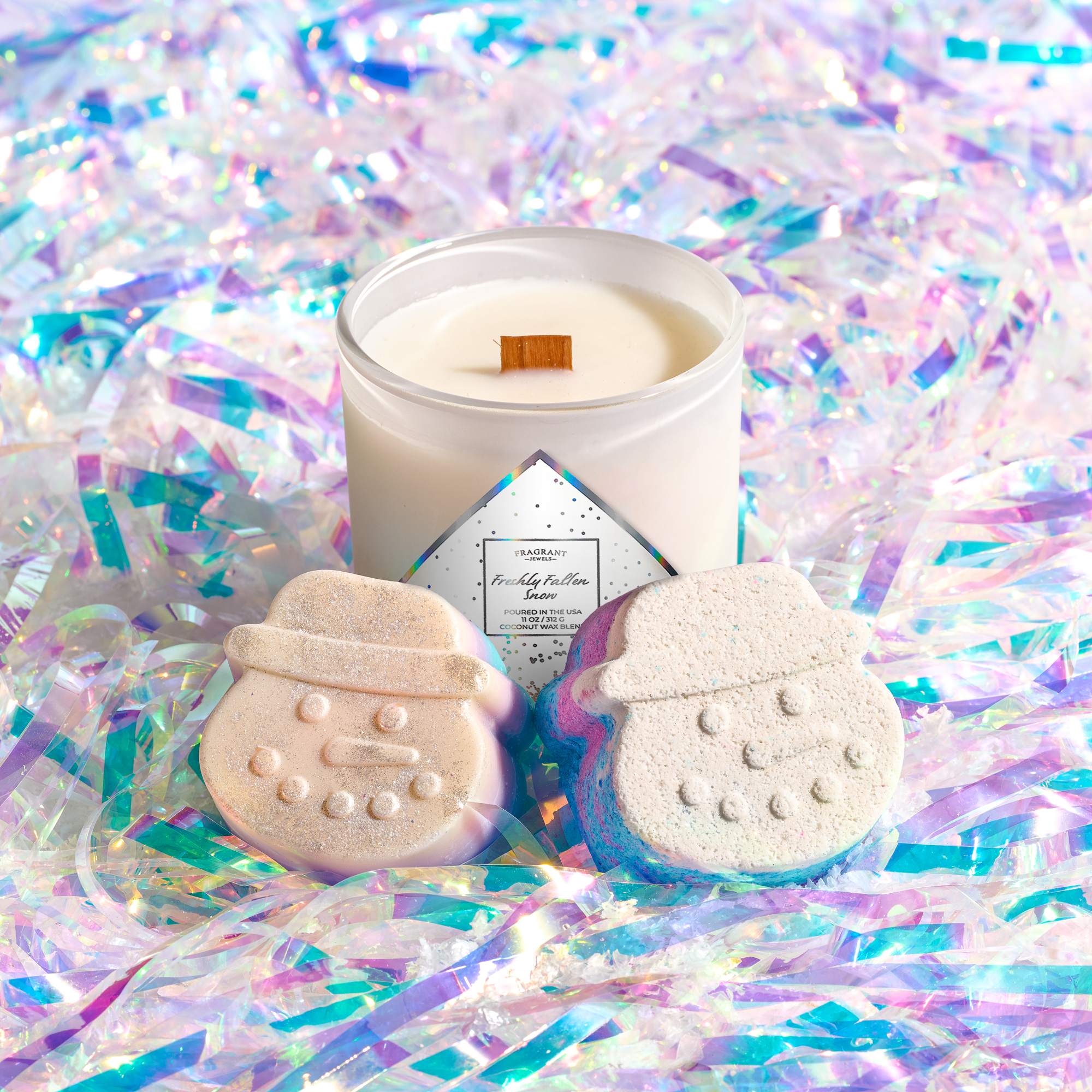 Fresh Fallen Snow Scented Soy Wax Jewel Candle - Jewelry-Free Aromatherapy Candle for Home, Relaxation & Gift Giving