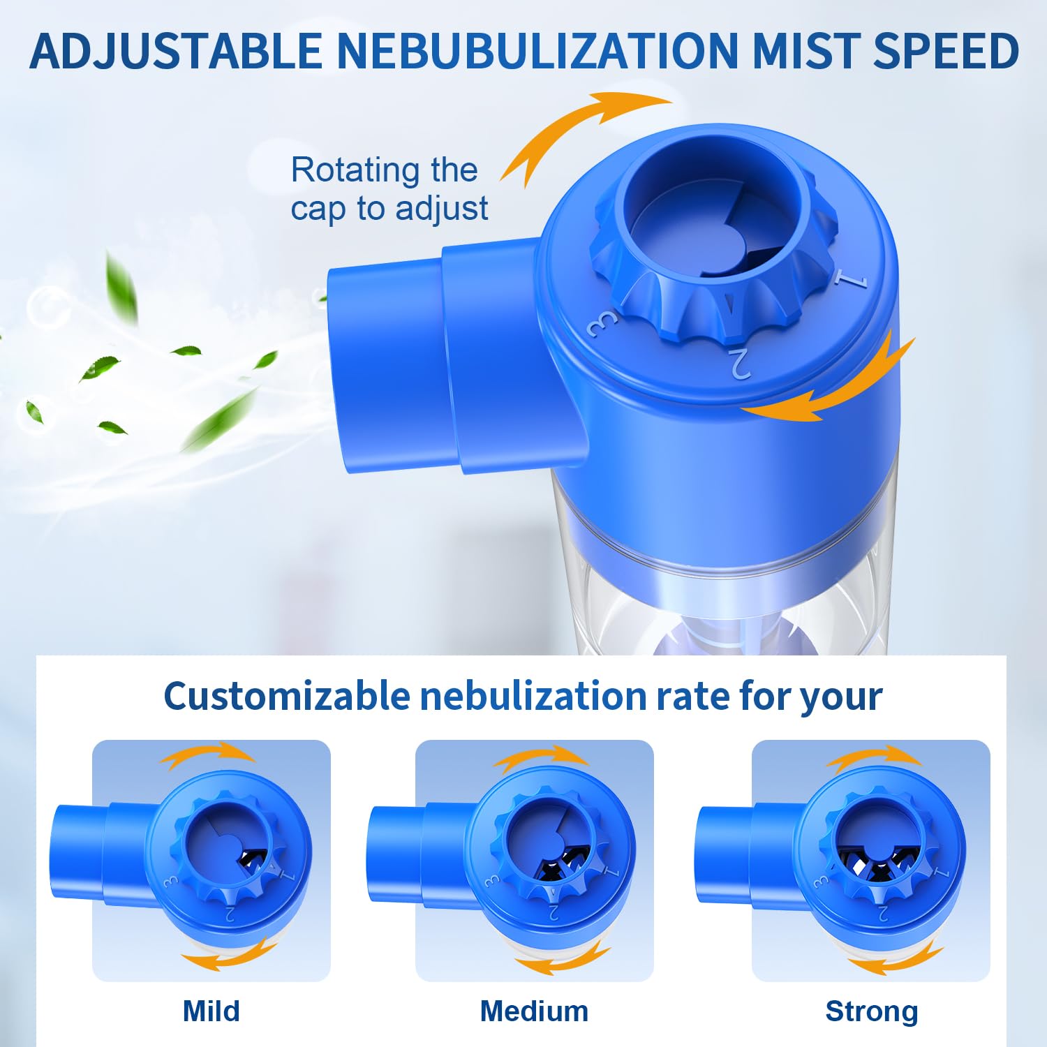 Portable Nebulizer Machine for Adults & Kids - Quiet Breathing Treatment with Mouthpiece & 2 Masks - Complete Nebulizer System with Tubing Kit - Ideal for Home Use, Travel & Asthma Relief