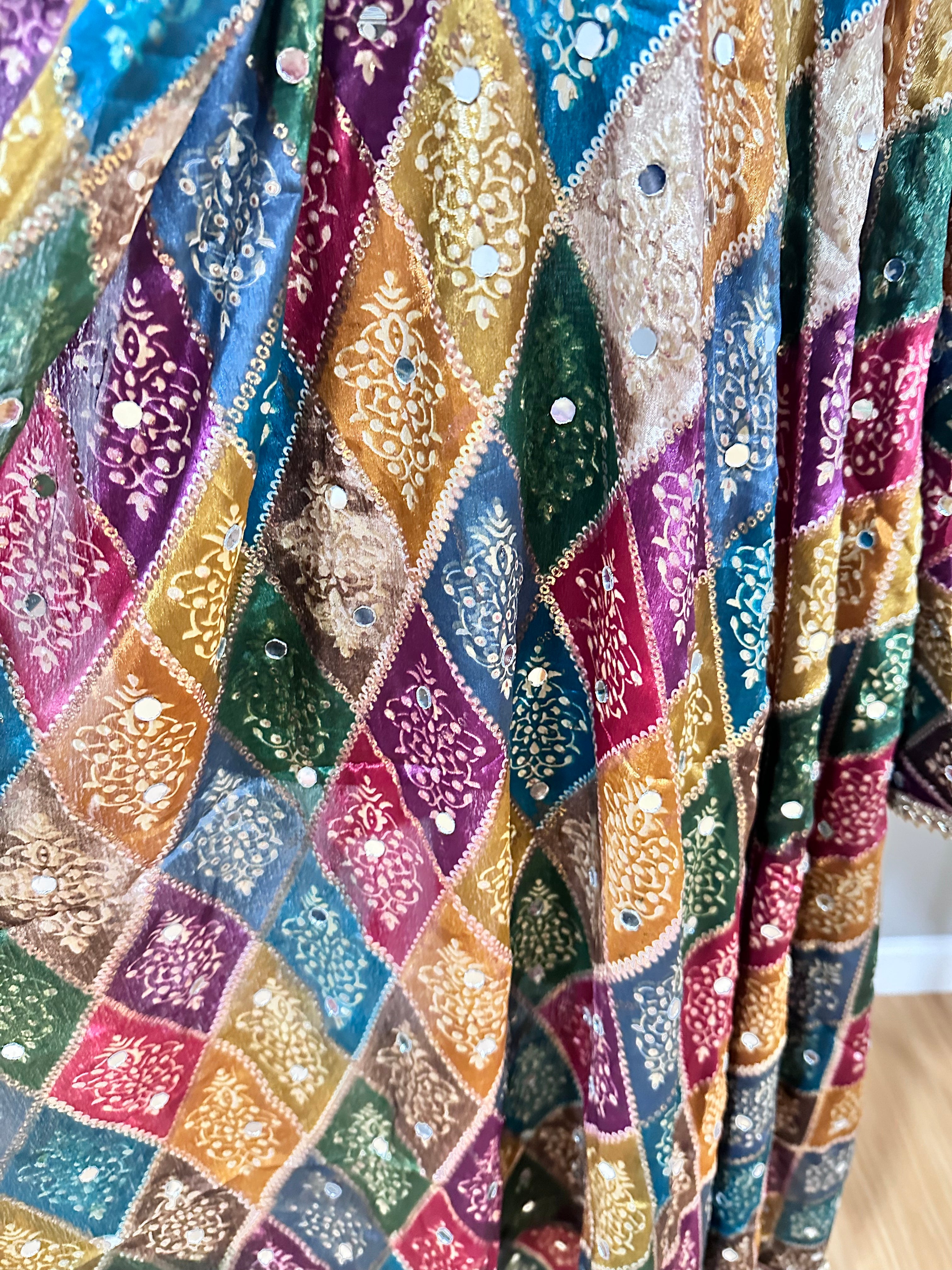 Phulkari Style Dupatta - Handmade Punjabi Embroidered Scarf for Women | Perfect for Weddings, Parties & Cultural Events