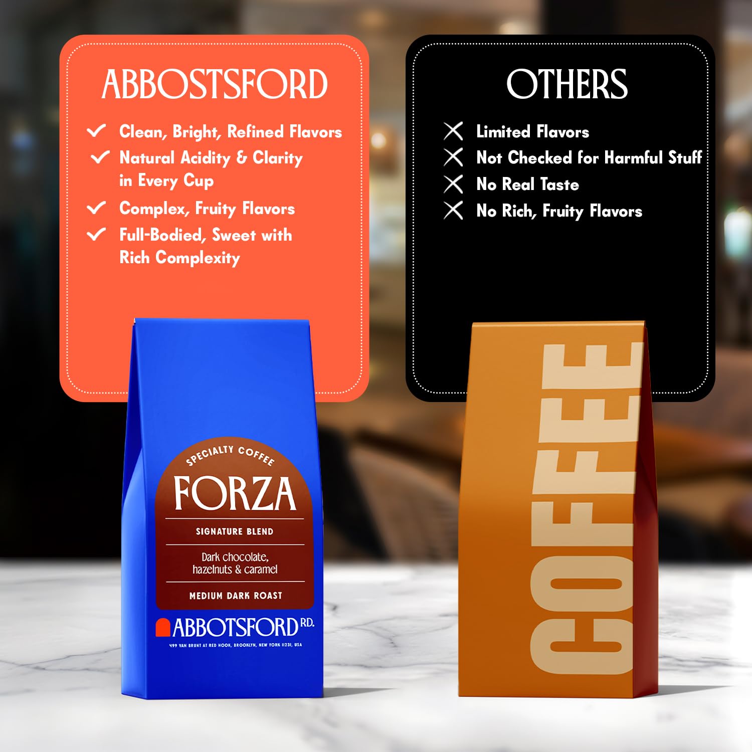Forza Whole Bean Coffee - Medium Dark Roast with Bold Flavor Notes of Dark Chocolate, Hazelnut & Caramel | 12oz Freshly Roasted Specialty Coffee Beans | Perfect for Home Brewing, Office Use & Gifts