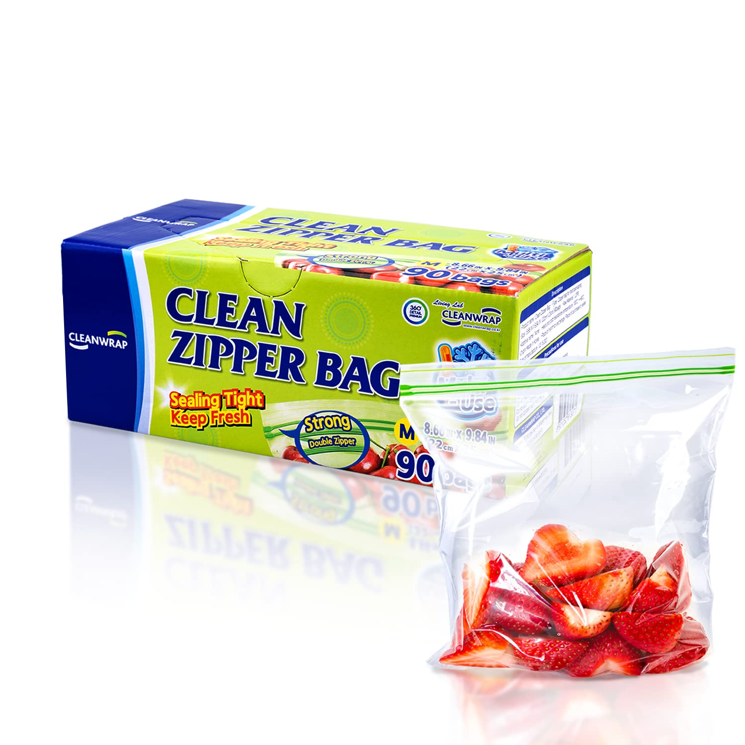 90 Medium LDPE BPA-Free Clean Zipper Bags for Food Storage & Freezer Use | Reusable, Durable & Safe for Snacks, Meals & Leftovers