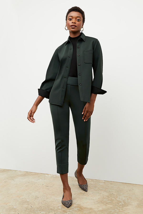Robin Pant Light Scuba Fabric - Forest Green Color | Comfortable Stretch Pants for Yoga, Travel & Casual Wear
