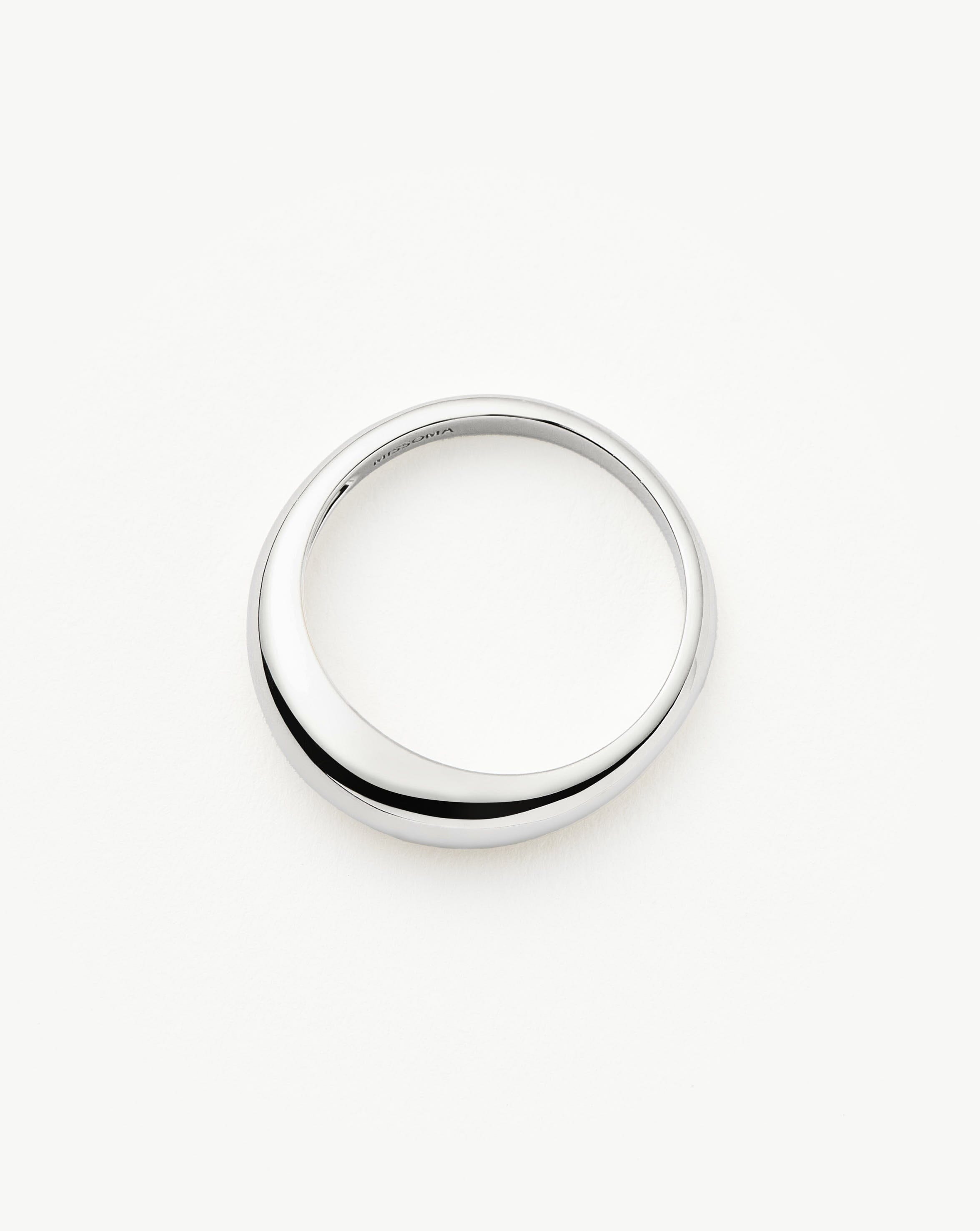 14K Solid White Gold Classic Dome Ring for Women - Elegant & Timeless Jewelry for Weddings, Anniversaries & Special Occasions