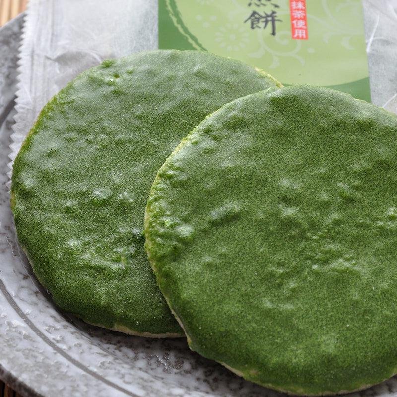 Premium Uji Matcha Flavored Sweet & Salty Senbei Rice Crackers - 10pc Japanese Snack Pack - Perfect for Tea Time, Office Snacks & Asian Food Lovers