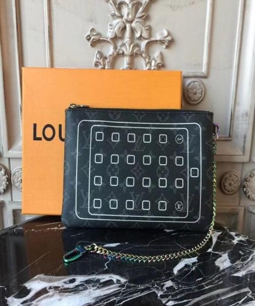 LV Monogram Eclipse iPad Pouch Case - Slim & Stylish Protective Sleeve for iPad Pro/Air/Mini - Perfect for Work, Travel & Everyday Use