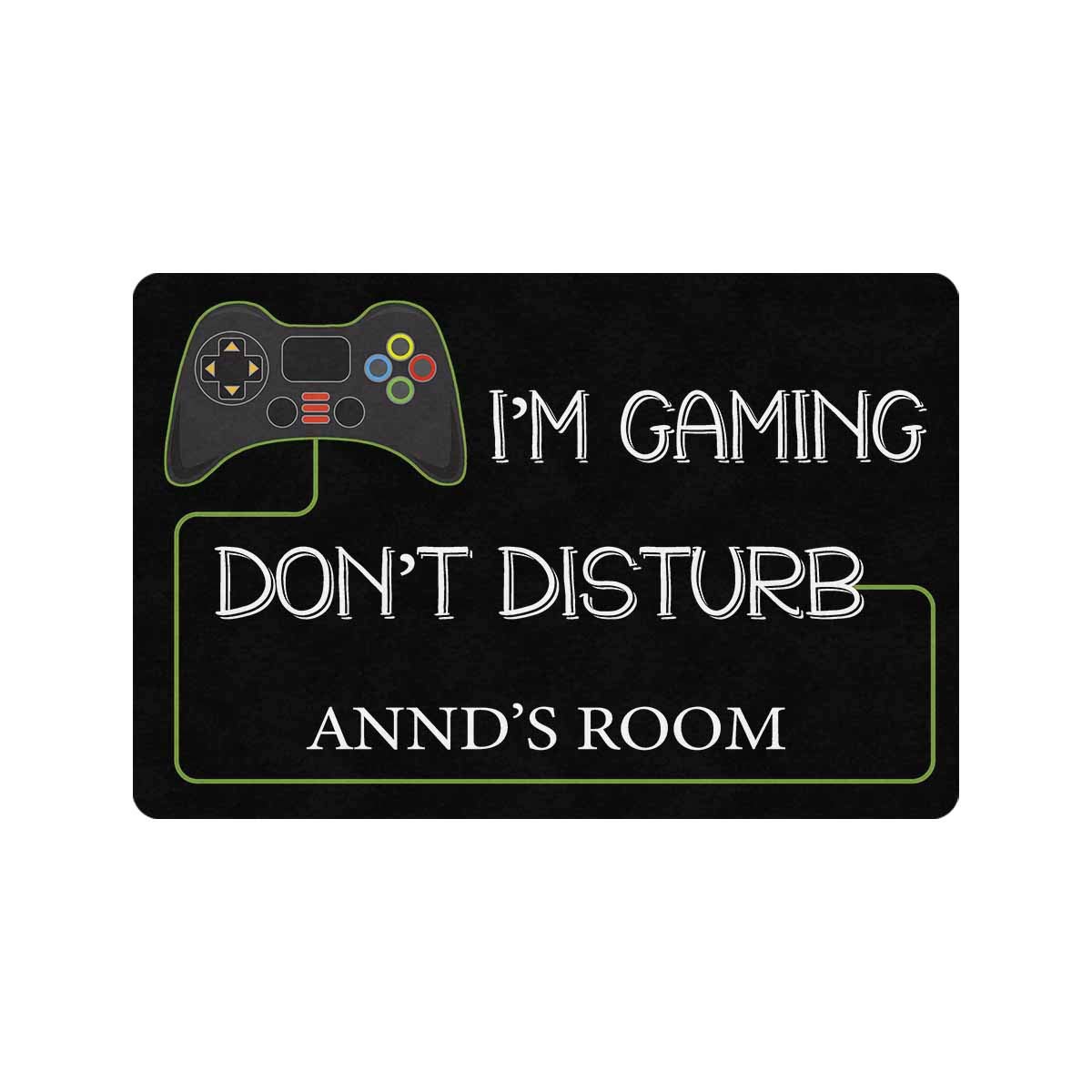 Personalized 'I'm Gaming Don't Disturb' Doormat with Custom Family Name - 24