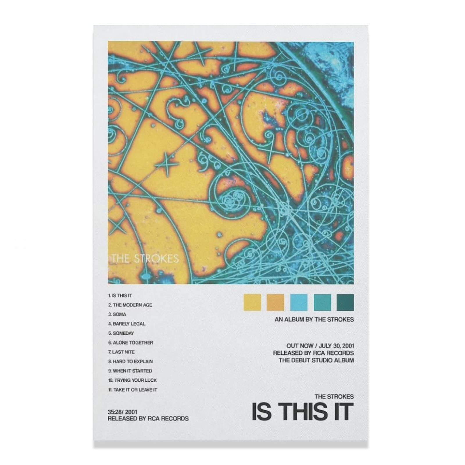 The Strokes Is This It Canvas Poster - 12x18inch (30x45cm) Unframed Wall Art for Bedroom, Office & Living Room Decor - Perfect Music Gift for Fans & Home Aesthetic Upgrade