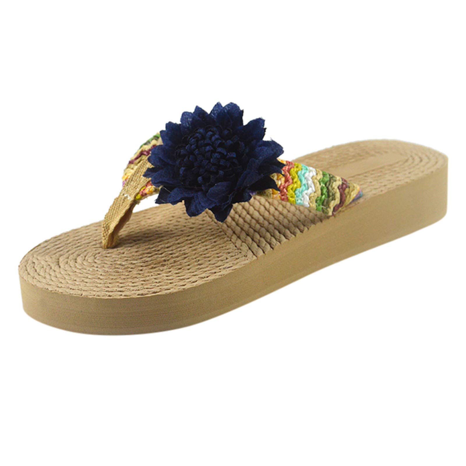 2021 Women's Blue Platform Slide Sandals | Designer Comfortable Wedge & Gladiator Sandals for Hiking & Casual Wear | Cute Summer Fashion Footwear