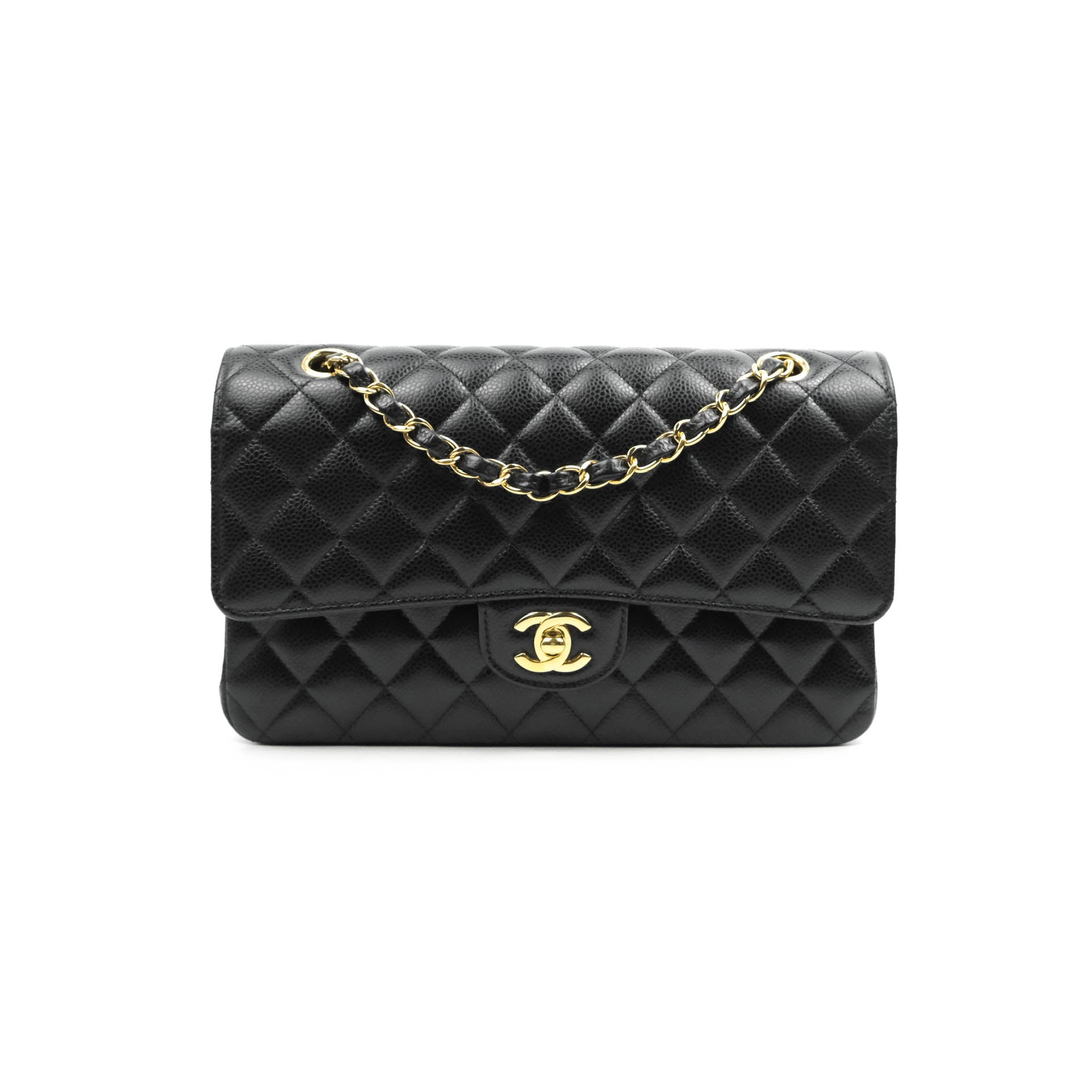 Chanel Classic Medium Double Flap Bag in Black Caviar Leather with Gold Hardware - Luxury Handbag for Women, Perfect for Work, Evening & Special Occasions