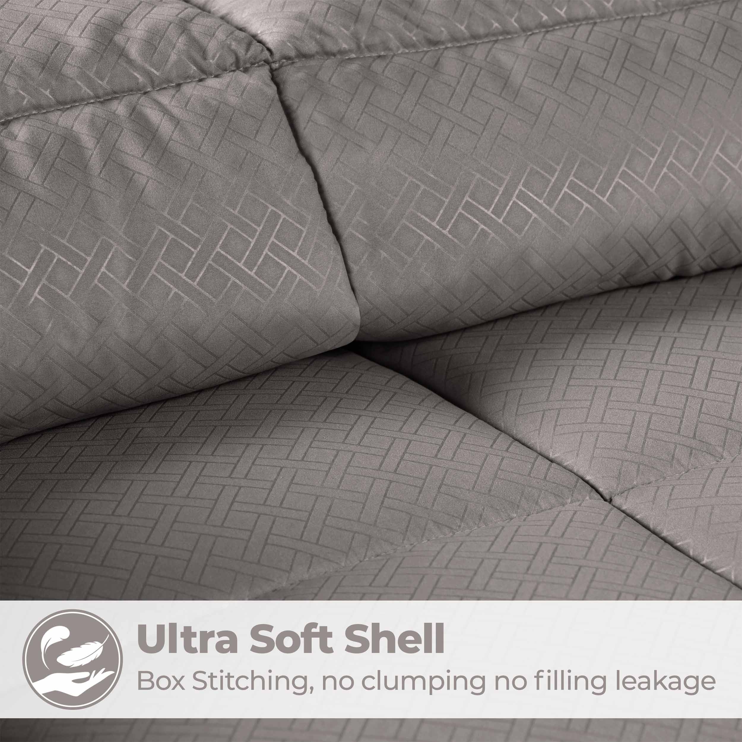 Luxury Basketweave Plush Down Alternative Comforter - Hypoallergenic & Breathable All-Season Bedding for Master Bedroom, Guest Room & Dorm